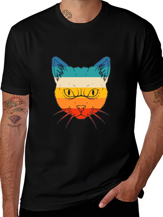 Retro Cat Graphic Tee - Cool Vintage Design