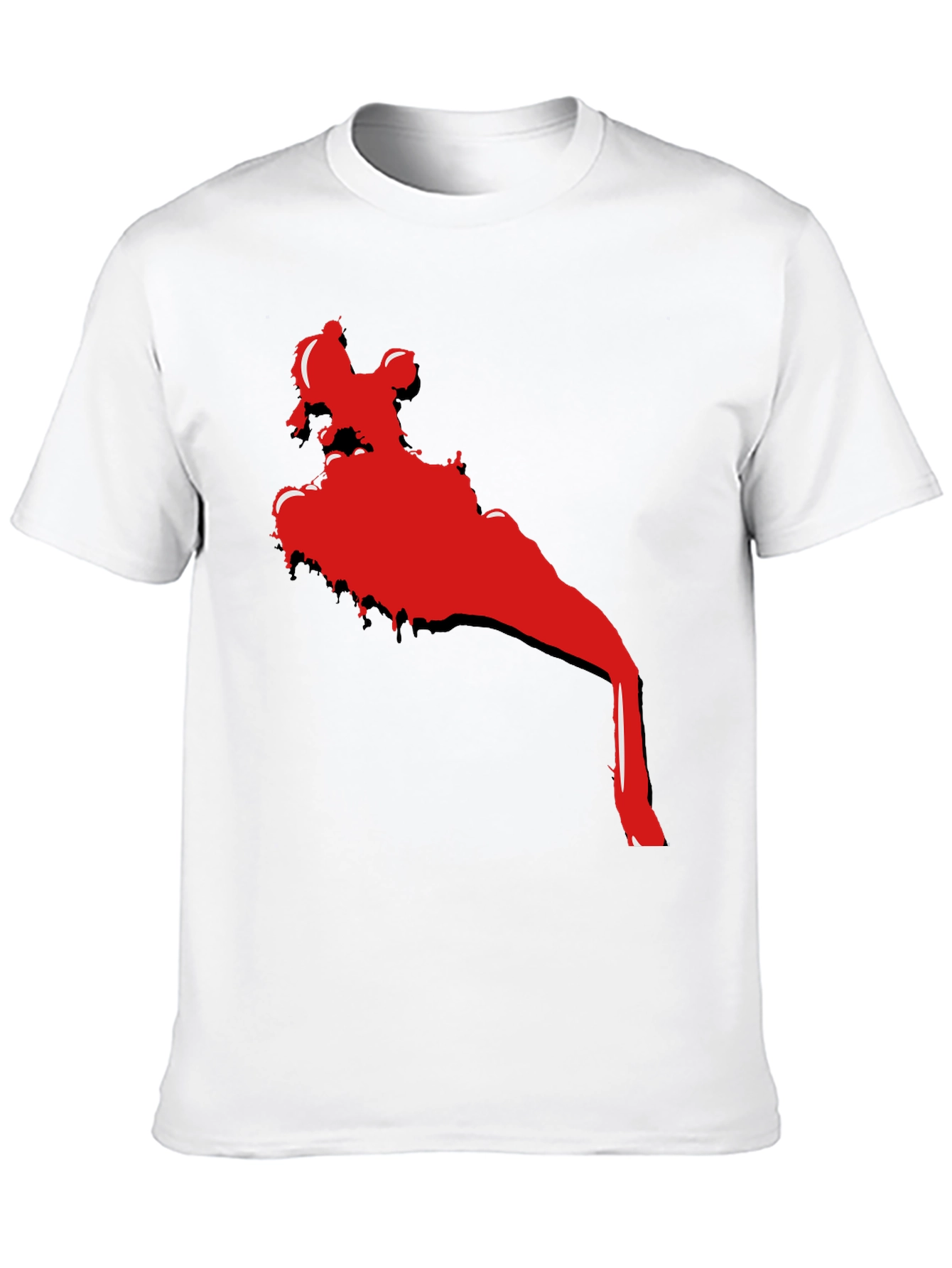 Cool Black T-Shirt with Red Abstract Graphic Print