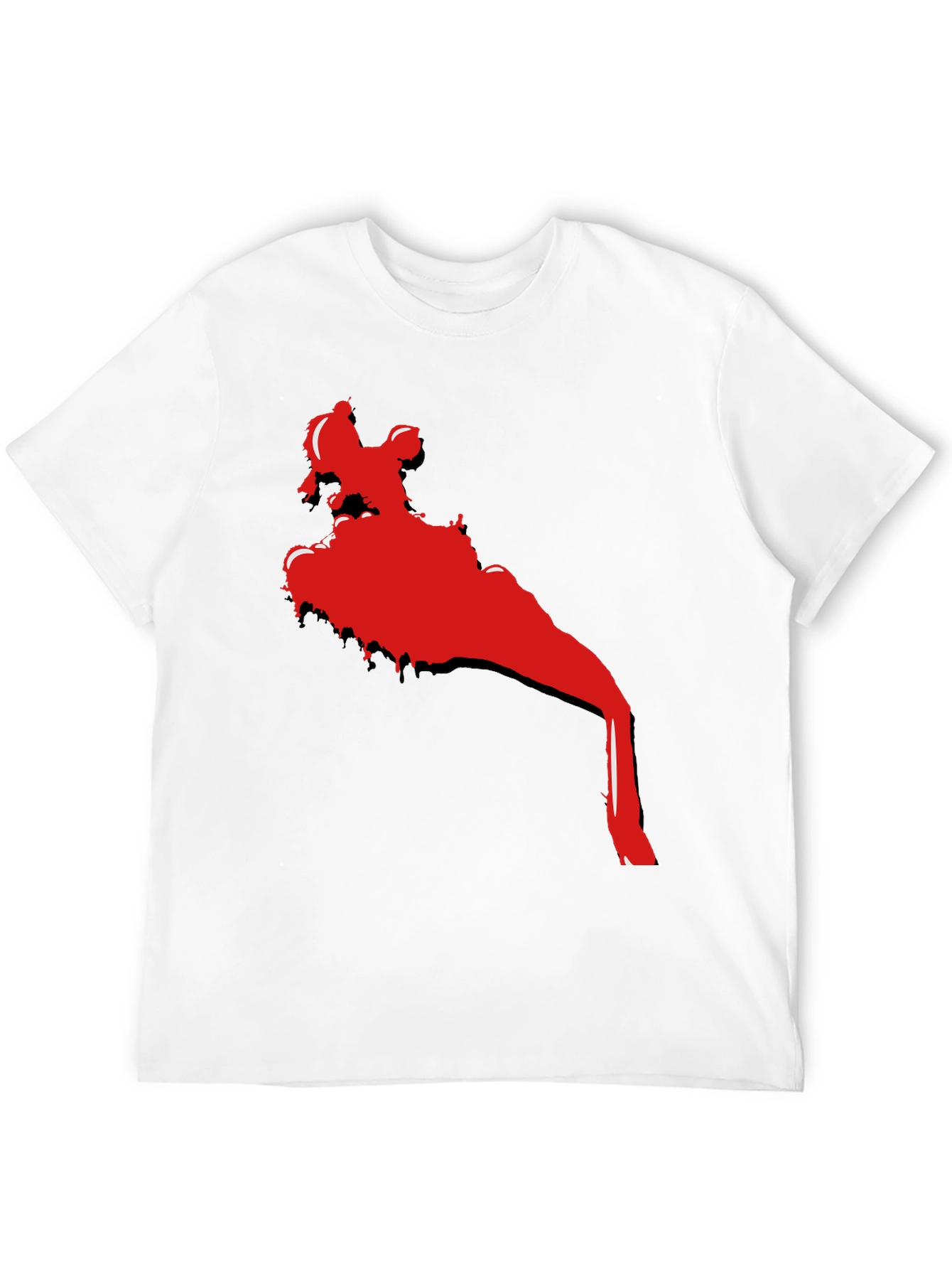Cool Black T-Shirt with Red Abstract Graphic Print