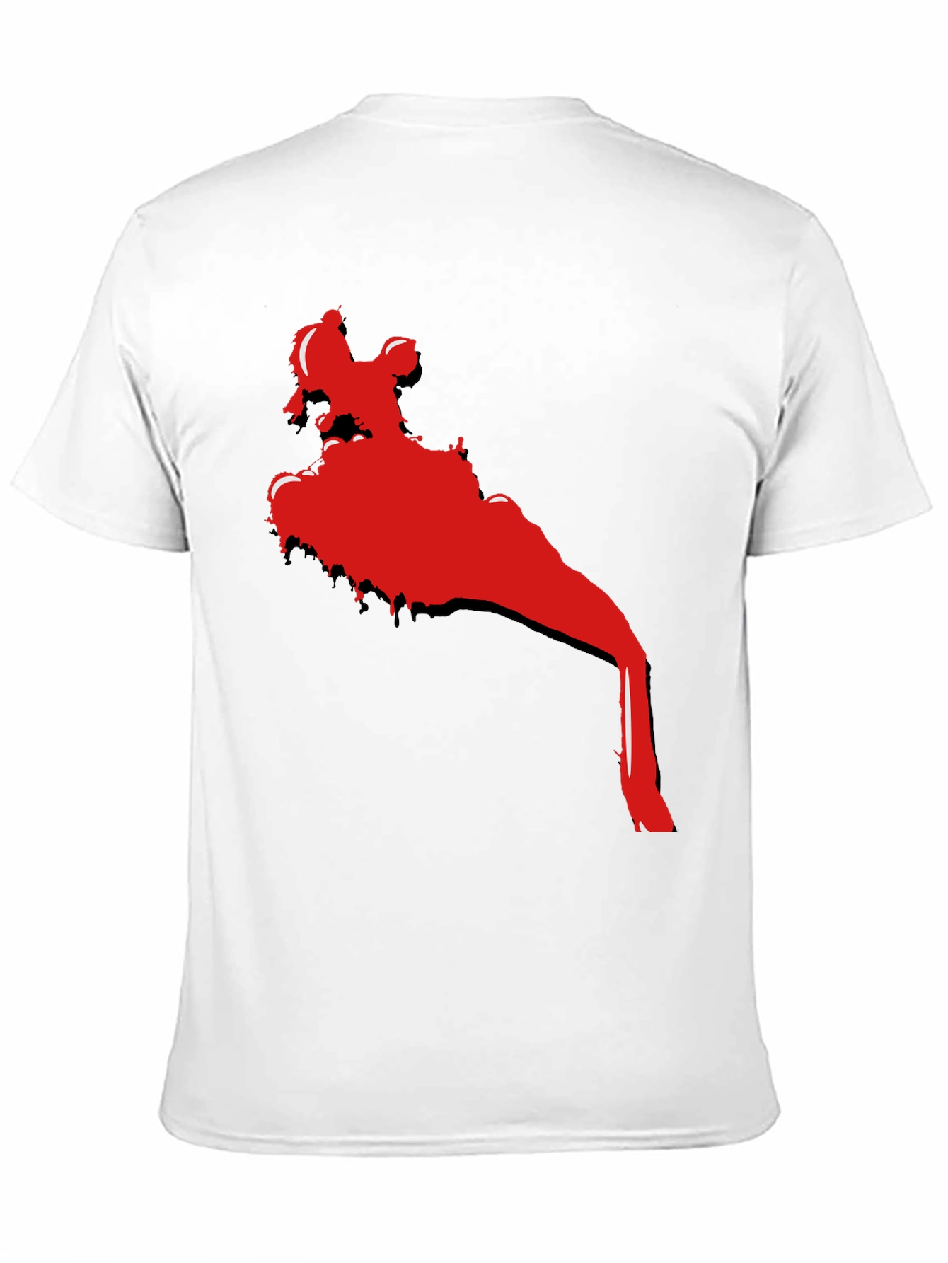 Cool Black T-Shirt with Red Abstract Graphic Print