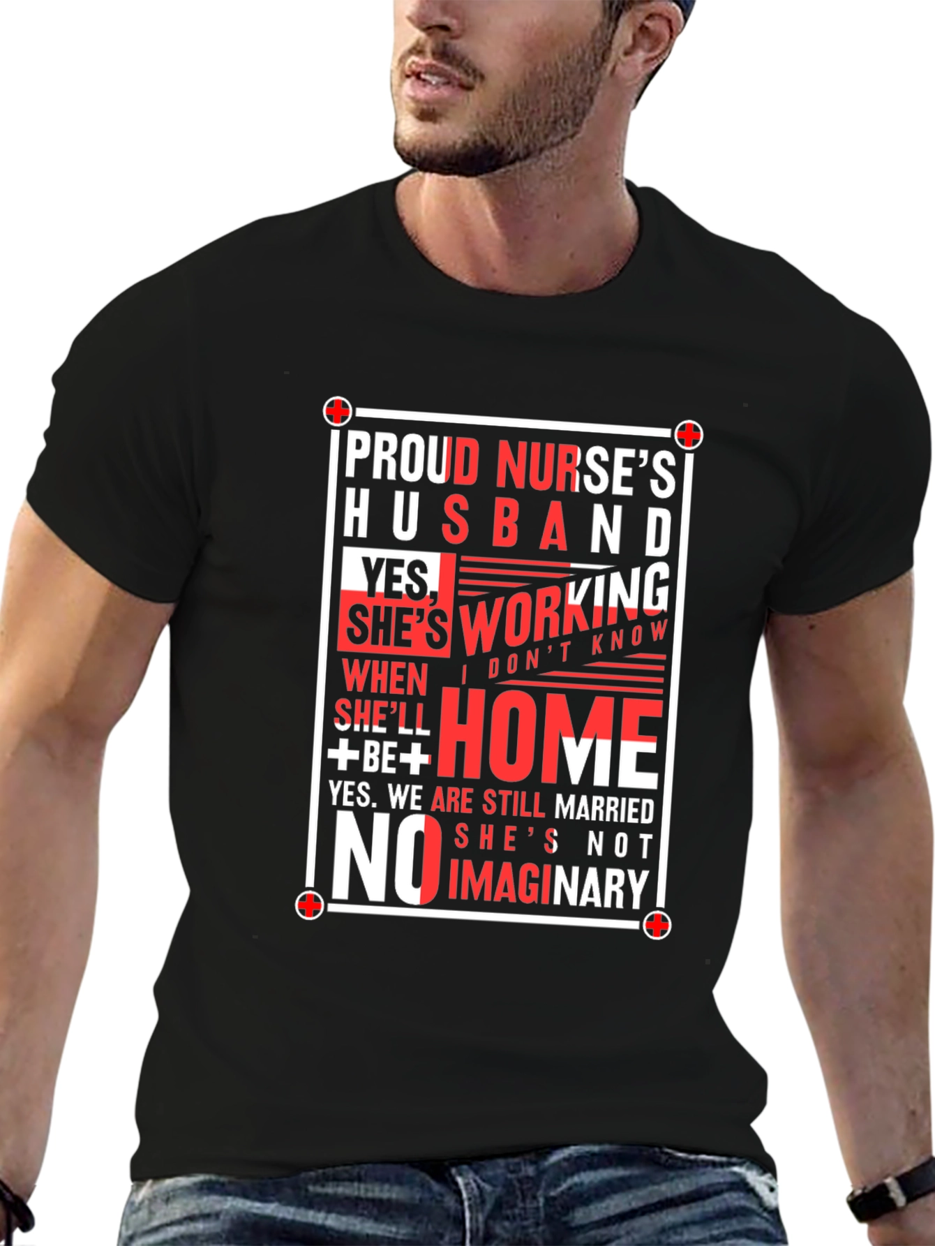 Proud Nurses Husband Graphic Tee