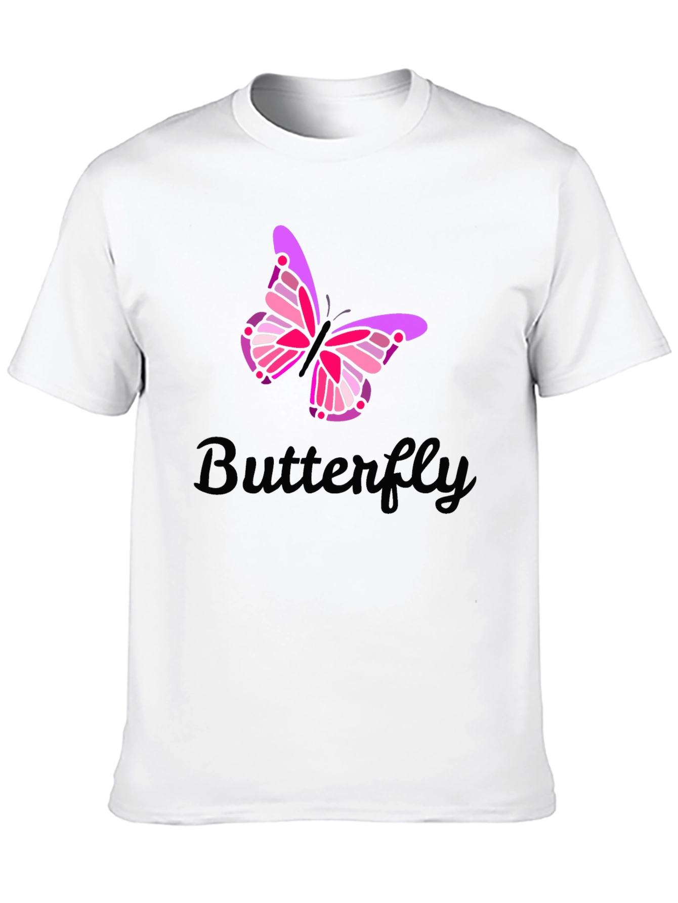 Butterfly Graphic Print Mens Black T-Shirt