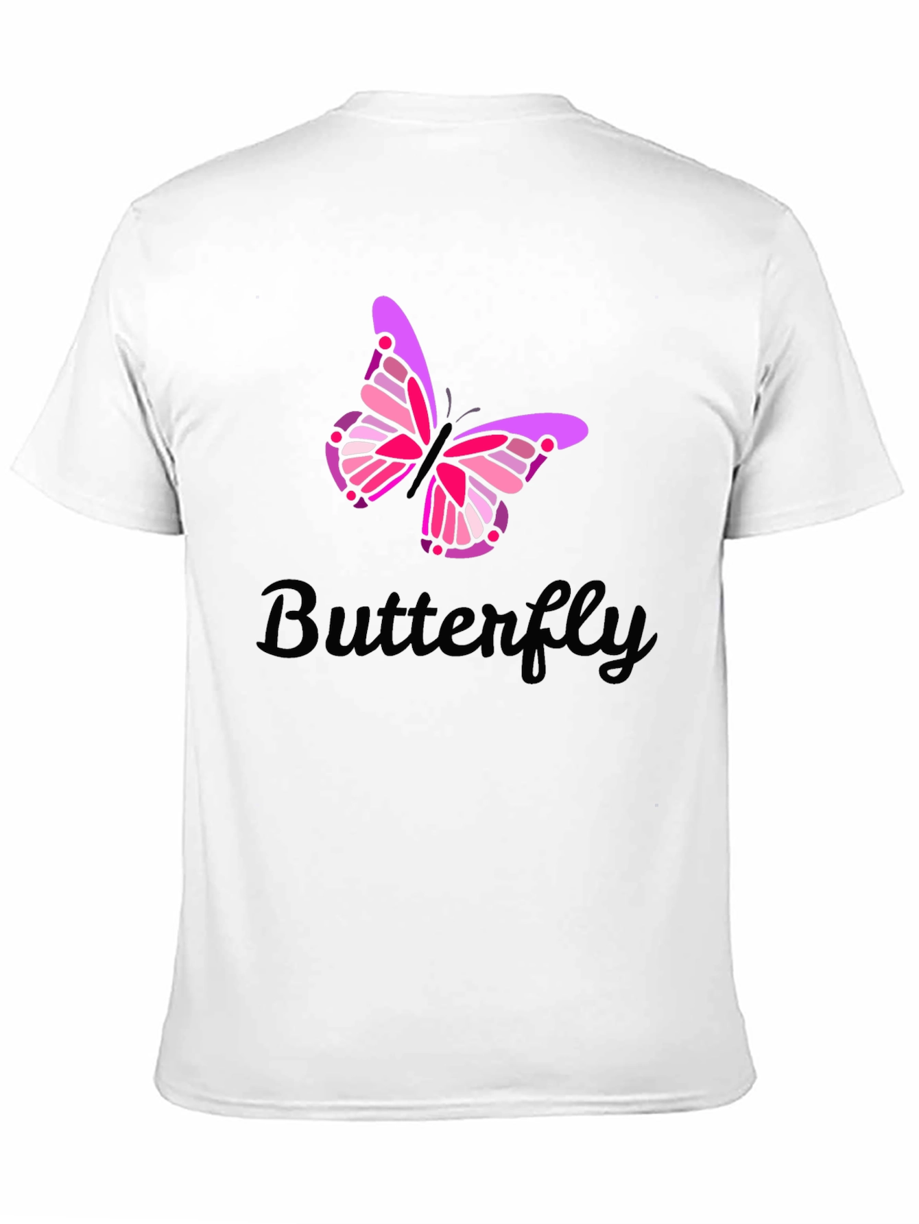 Butterfly Graphic Print Mens Black T-Shirt