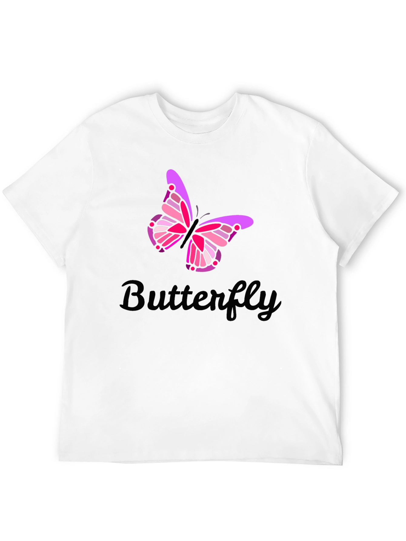 Butterfly Graphic Print Mens Black T-Shirt