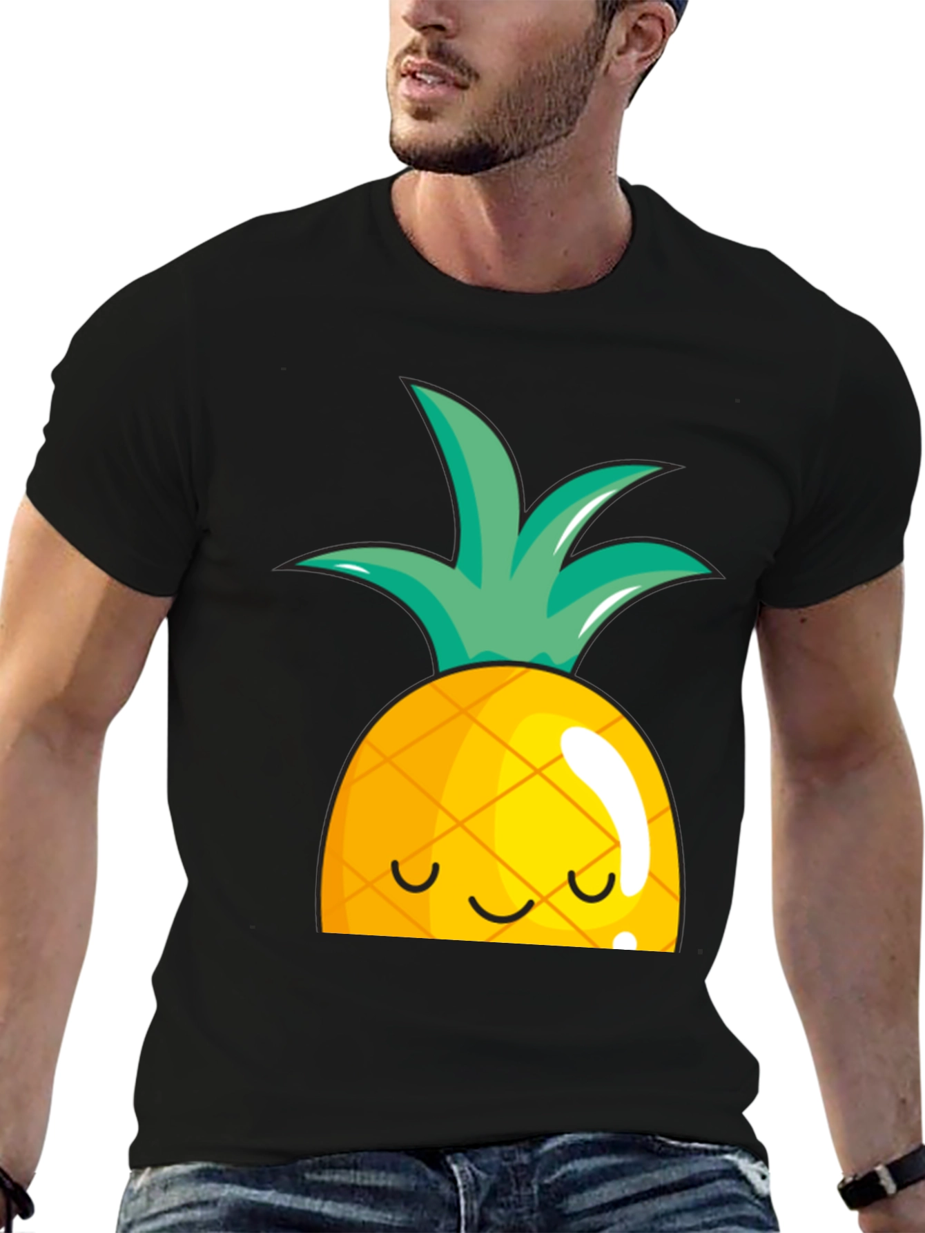 Pineapple Graphic T-Shirt - Casual Cute Fruit Tee