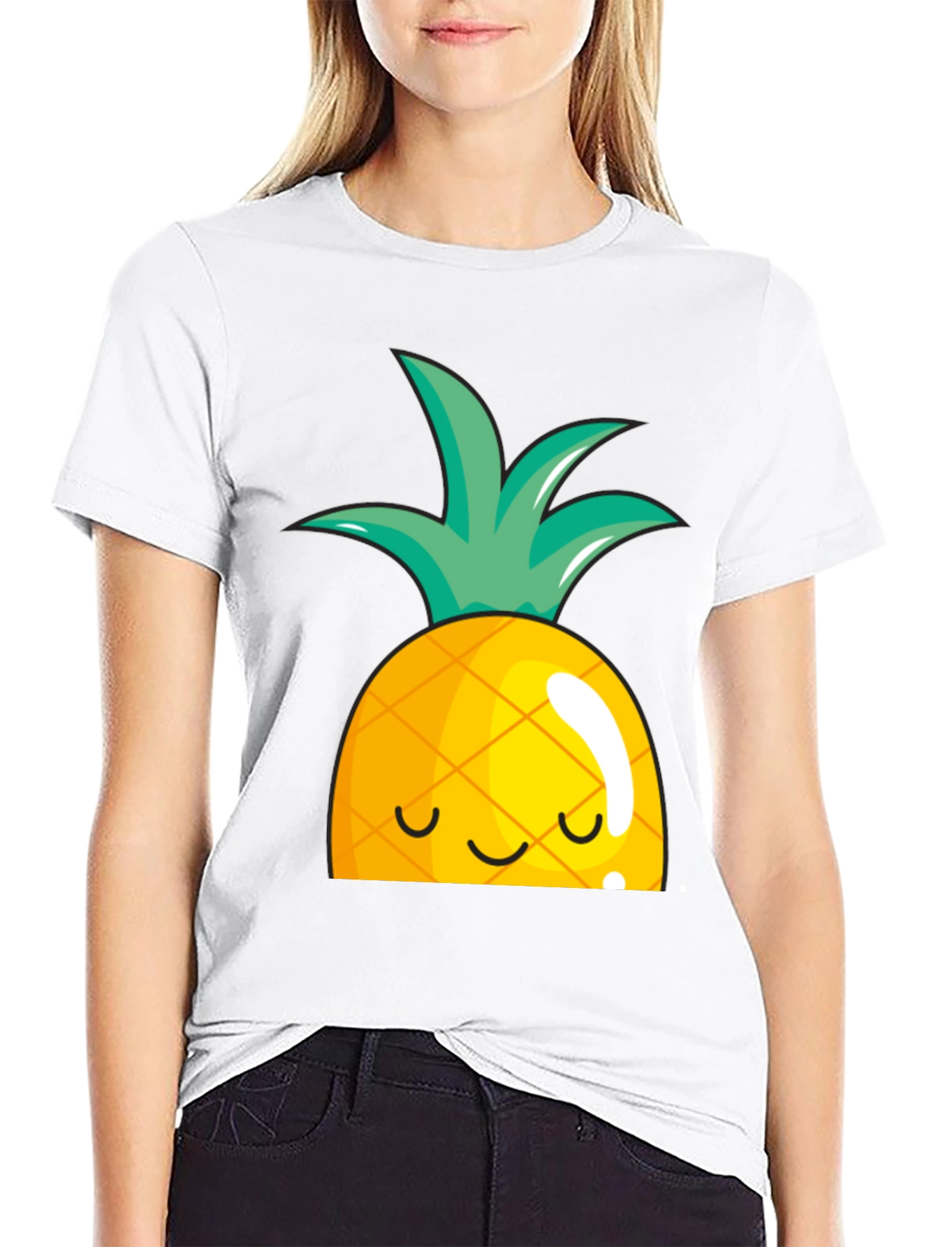 Pineapple Graphic T-Shirt - Casual Cute Fruit Tee