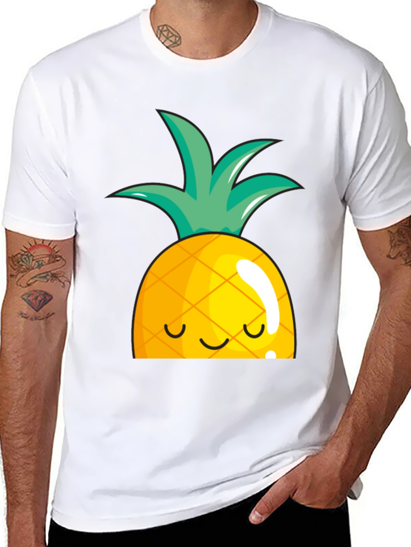 Pineapple Graphic T-Shirt - Casual Cute Fruit Tee