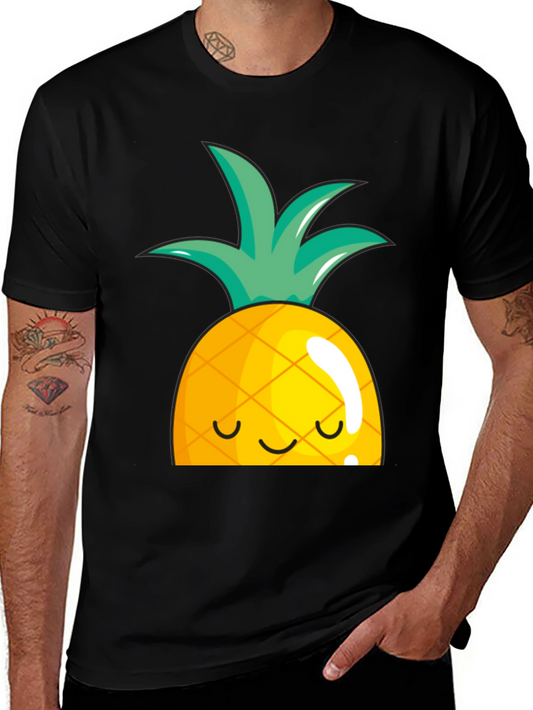 Pineapple Graphic T-Shirt - Casual Cute Fruit Tee