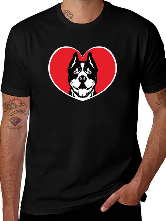 Dog Lover Heart T-Shirt - Black