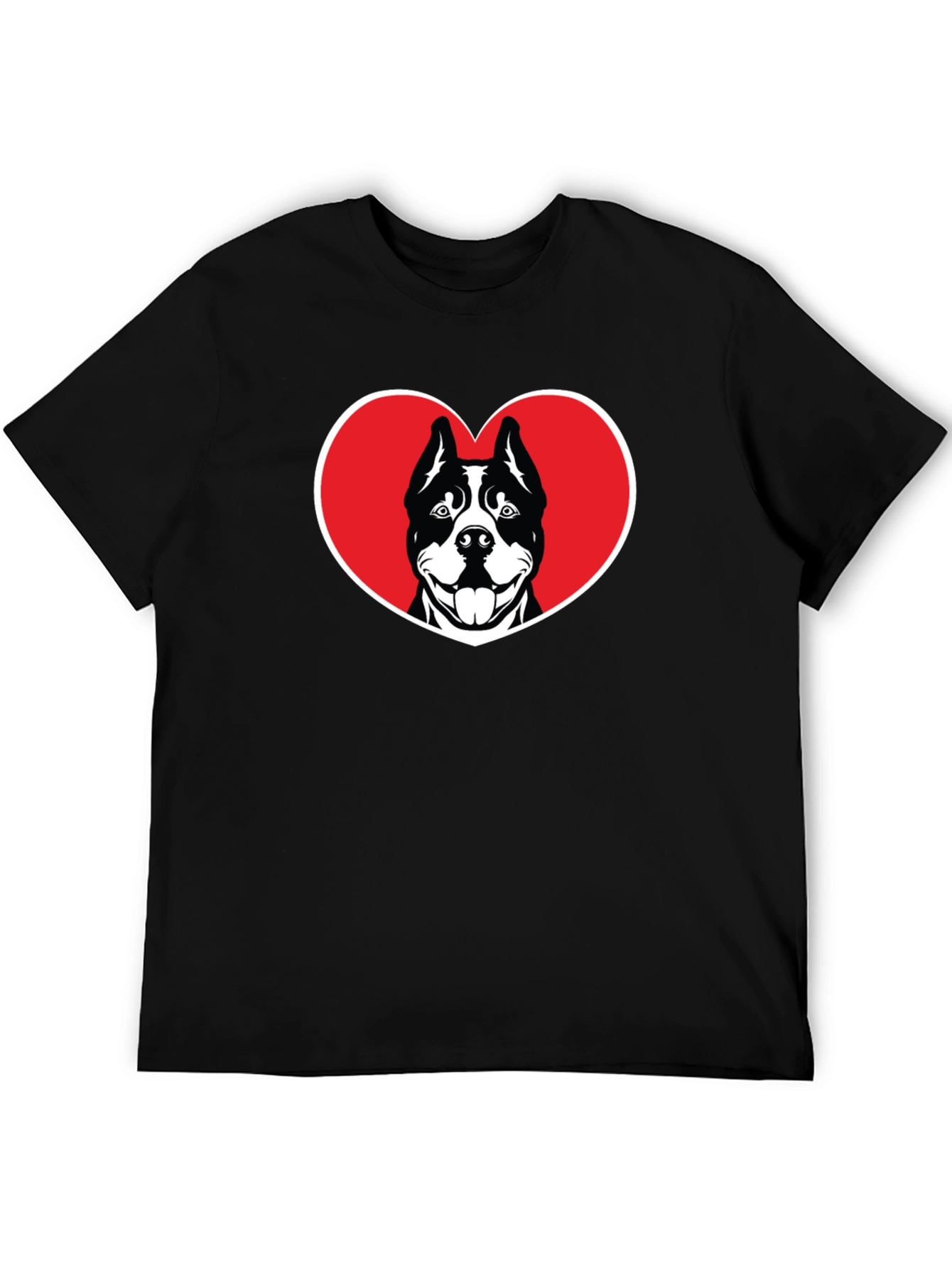 Dog Lover Heart T-Shirt - Black