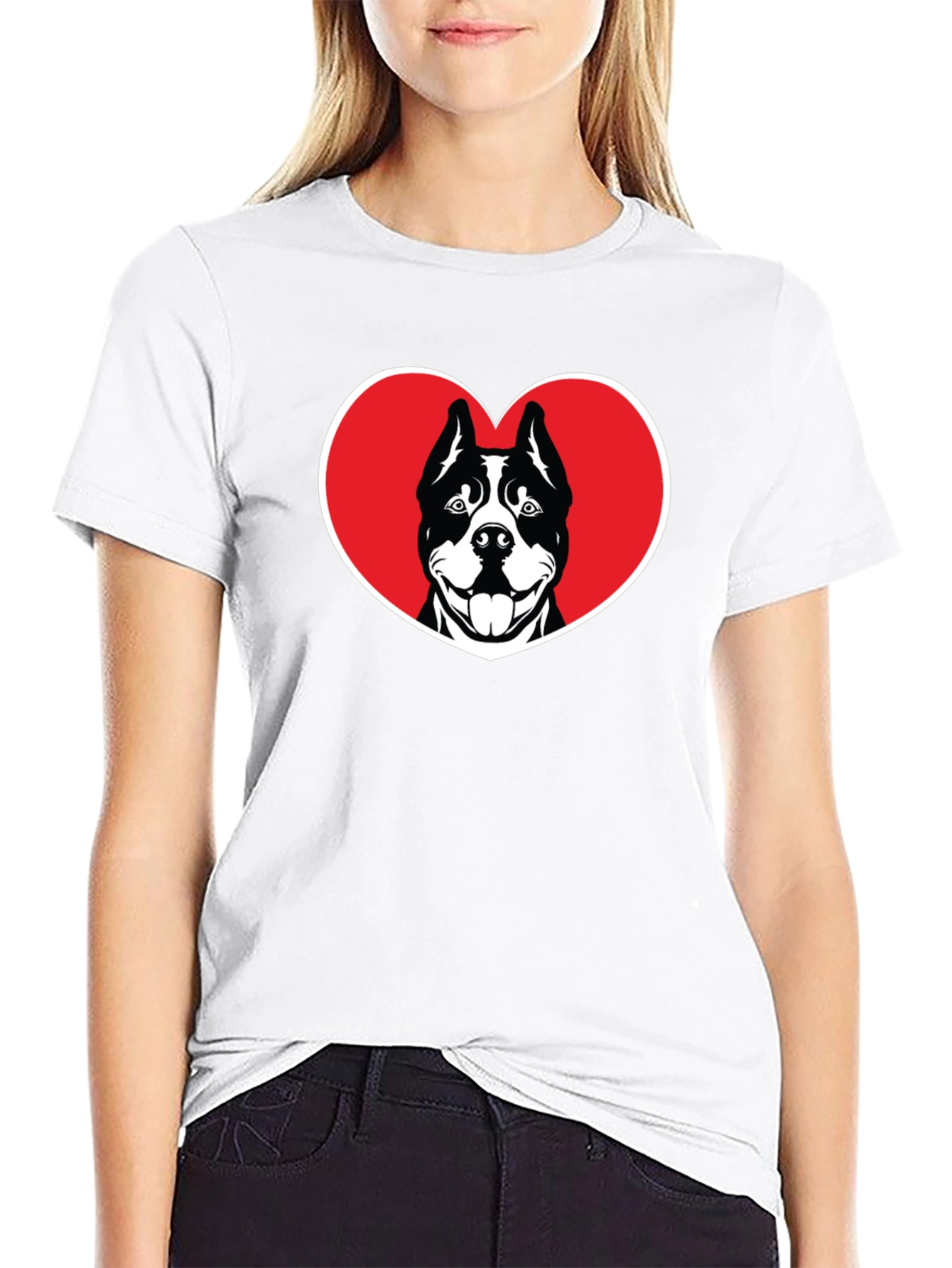 Dog Lover Heart T-Shirt - Black