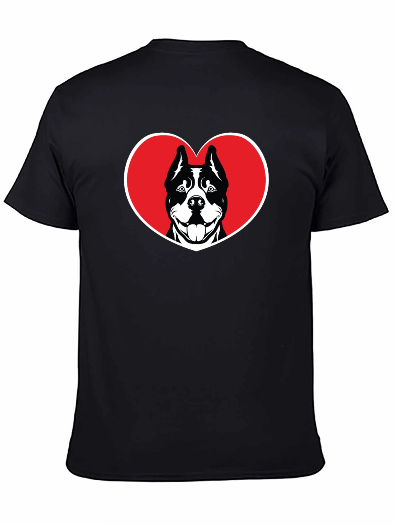 Dog Lover Heart T-Shirt - Black