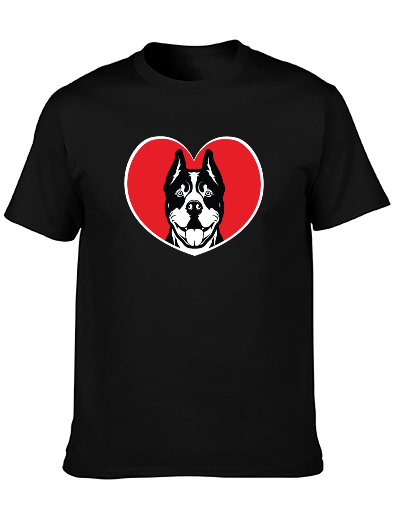 Dog Lover Heart T-Shirt - Black