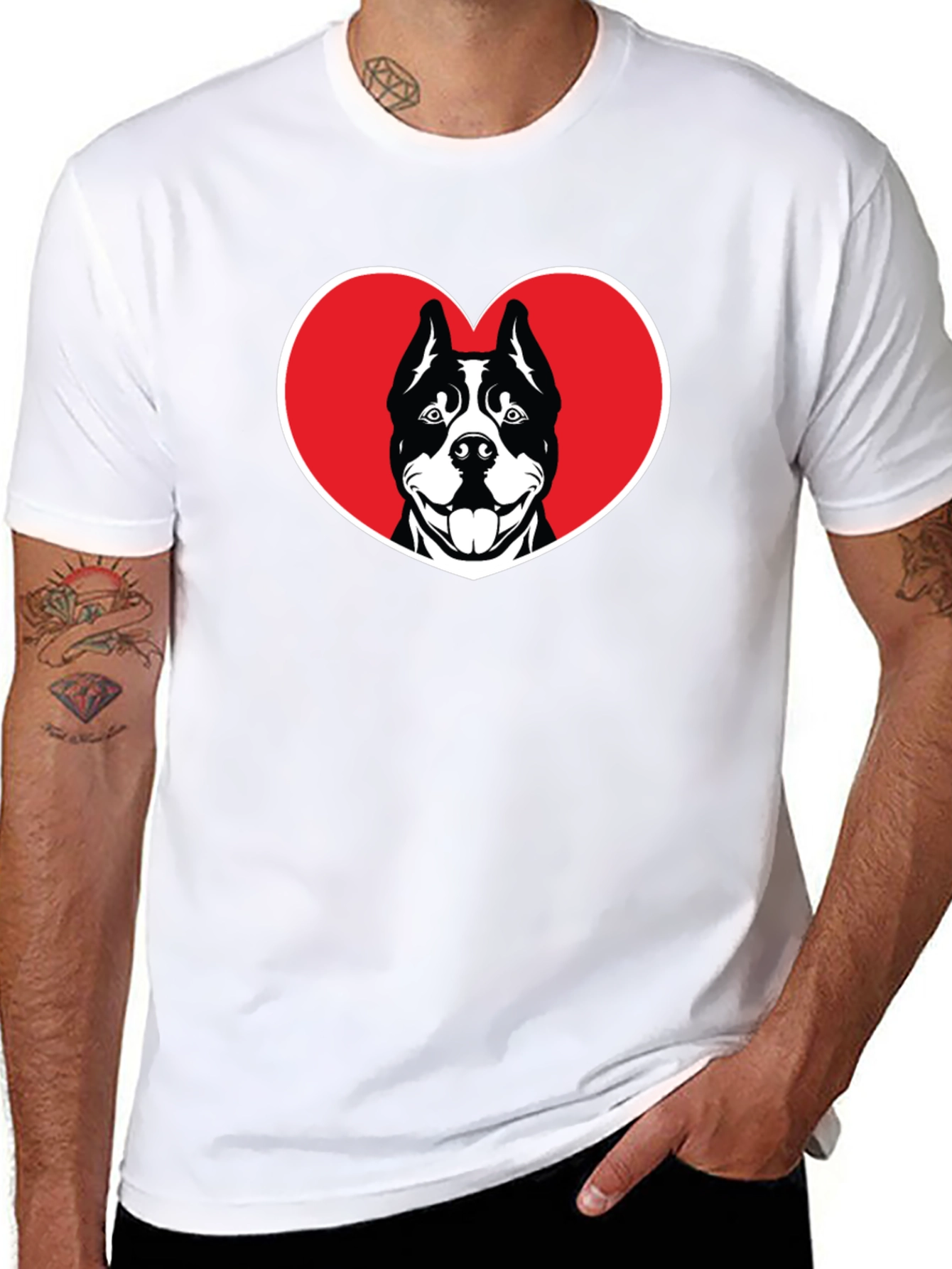 Dog Lover Heart T-Shirt - Black