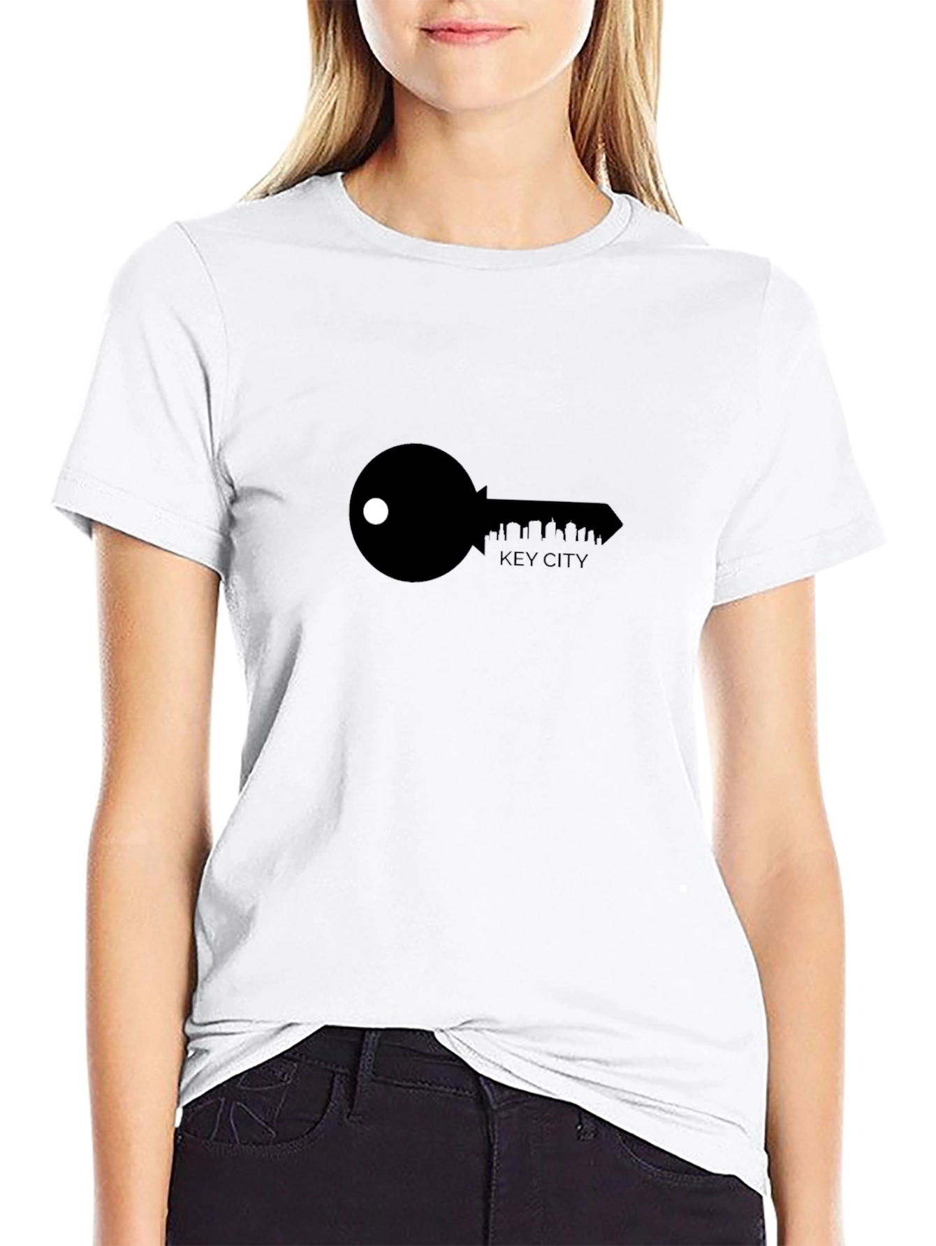 Key City Graphic Tee - Black Cotton T-Shirt