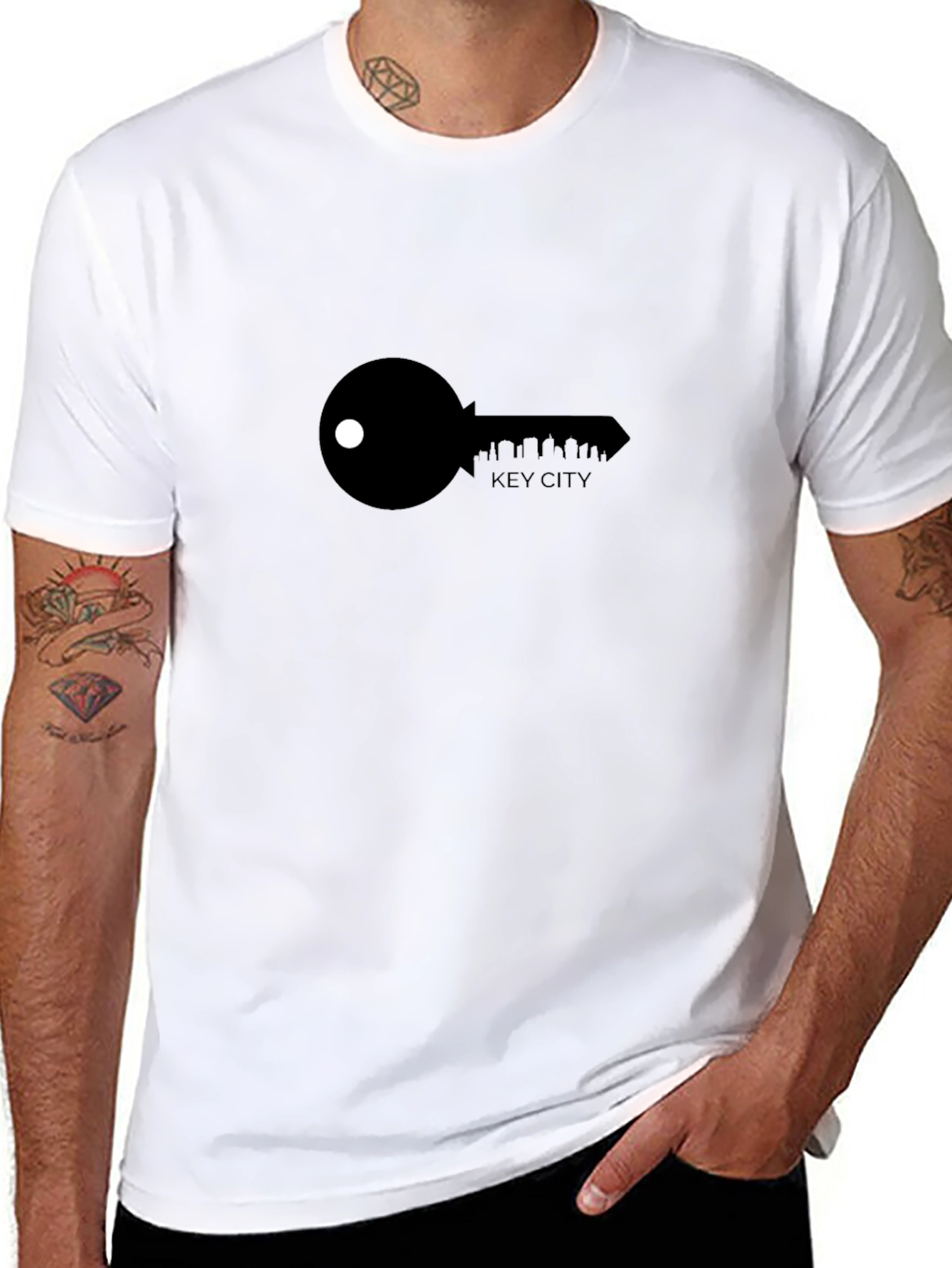 Key City Graphic Tee - Black Cotton T-Shirt