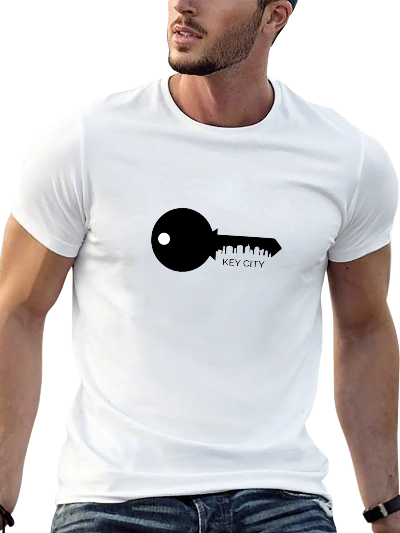 Key City Graphic Tee - Black Cotton T-Shirt