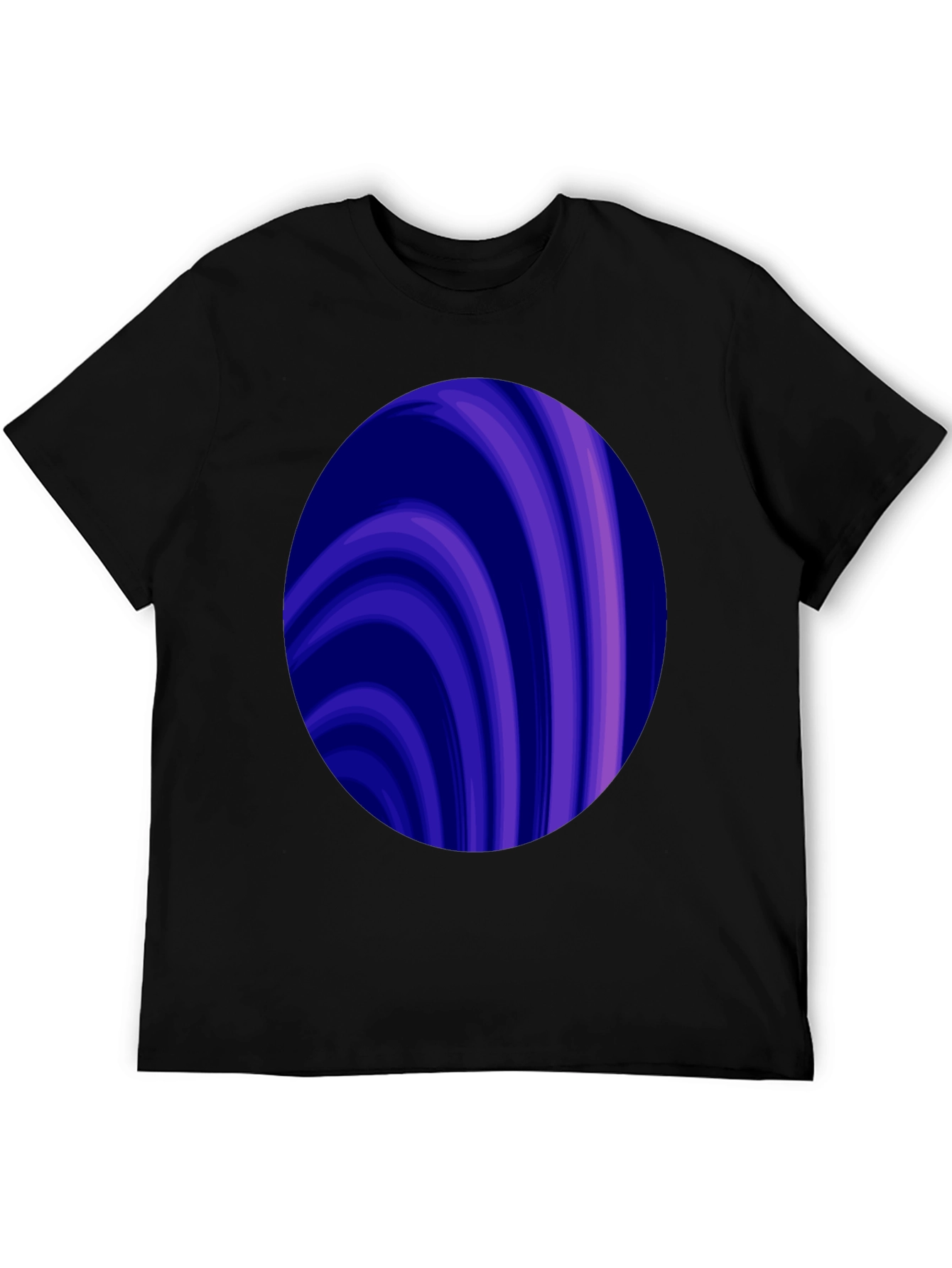 Abstract Swirl Graphic Tee - Trendy Mens Black T-Shirt