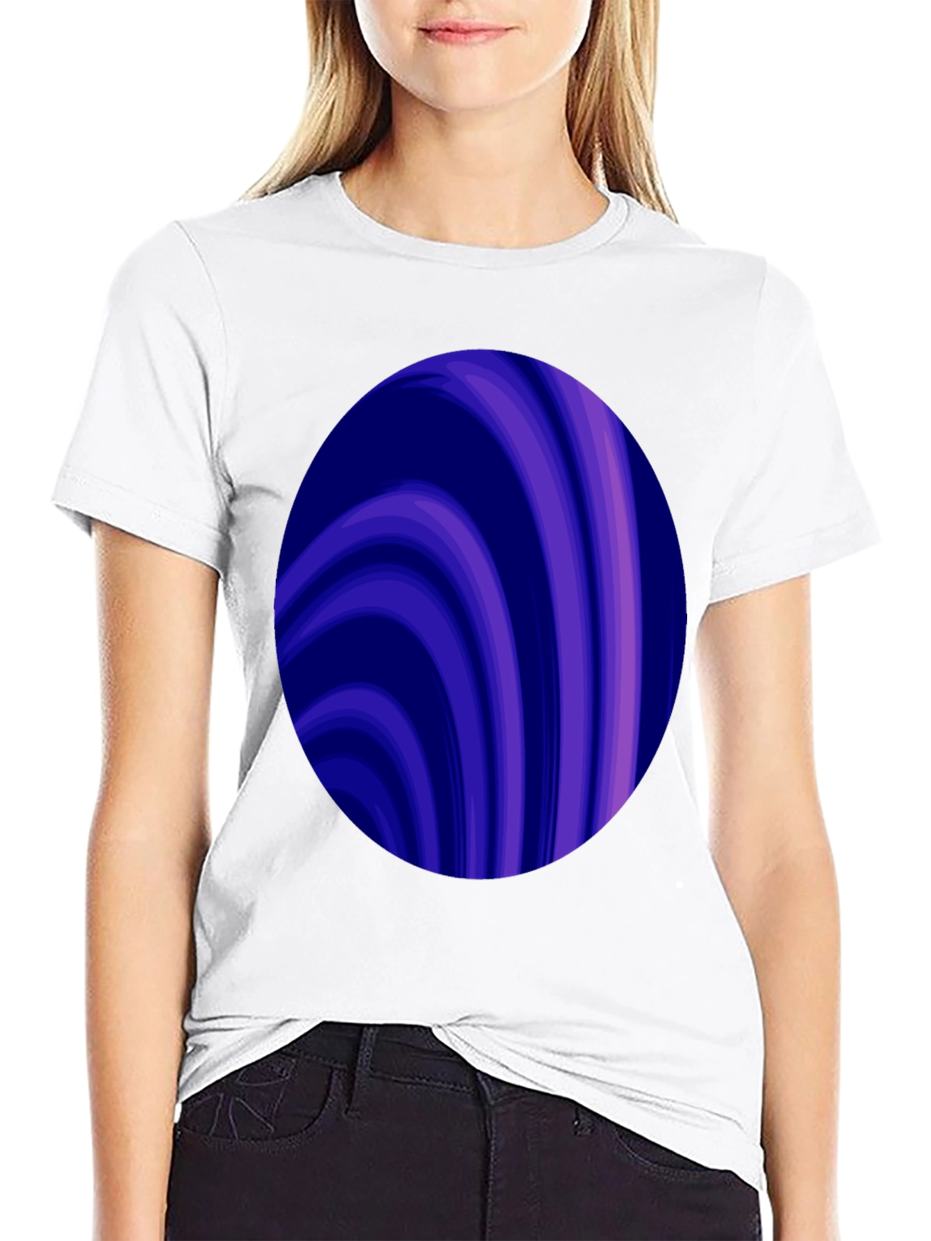 Abstract Swirl Graphic Tee - Trendy Mens Black T-Shirt
