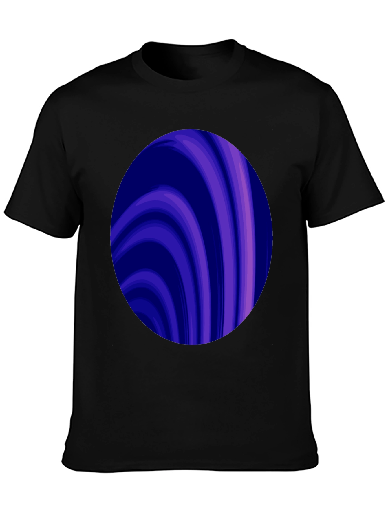 Abstract Swirl Graphic Tee - Trendy Mens Black T-Shirt
