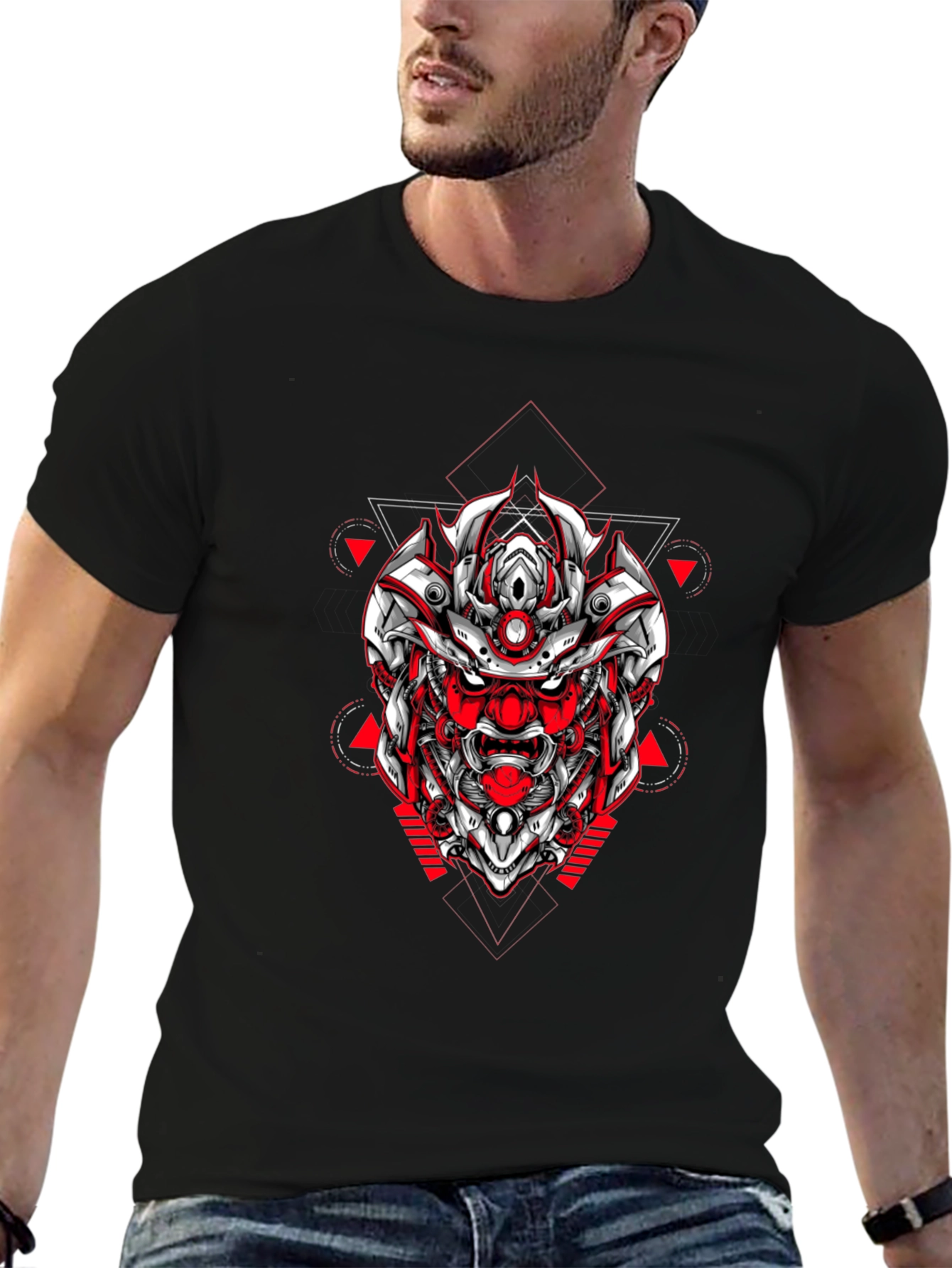Samurai Robot Graphic Tee - Black
