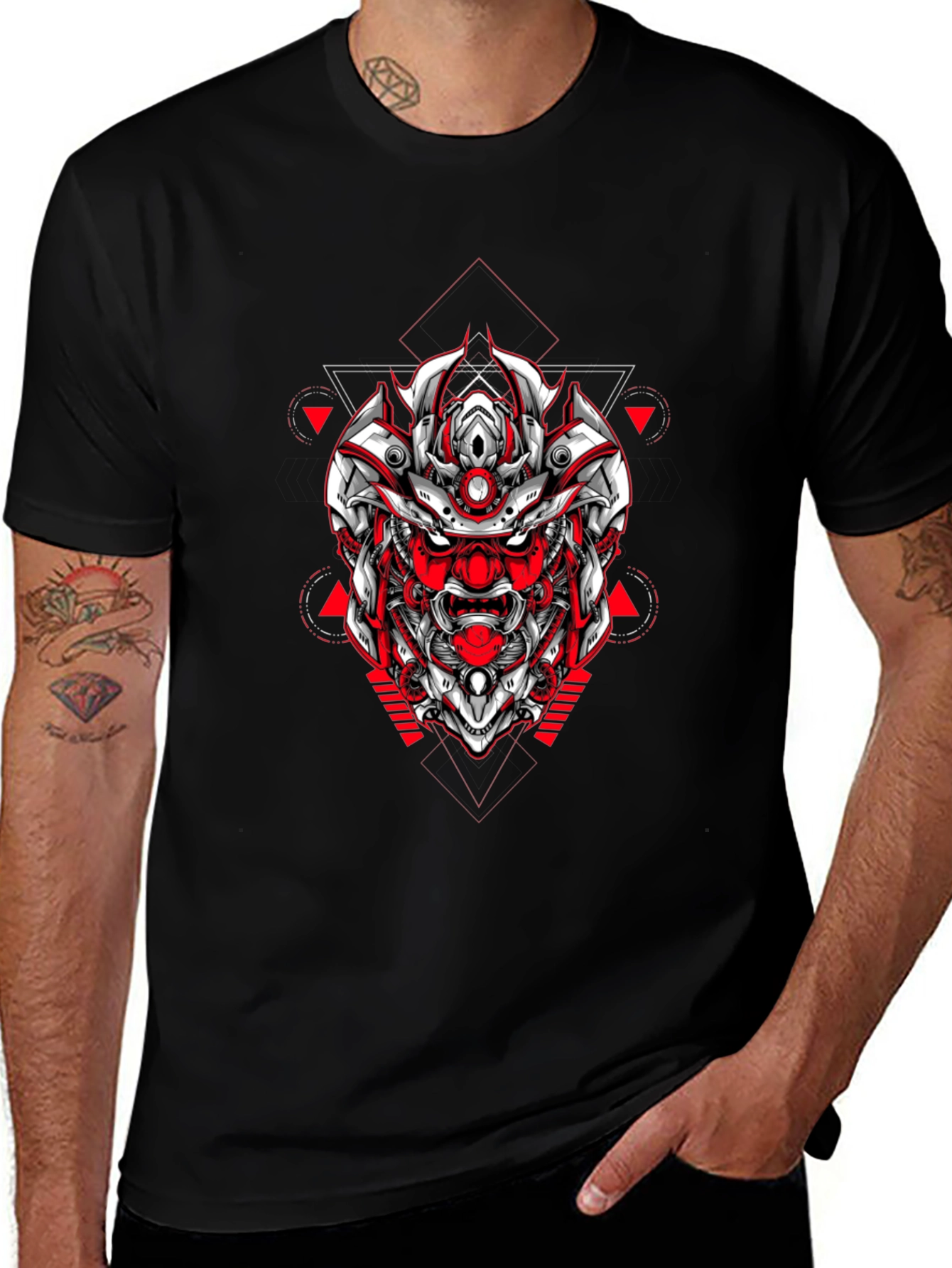 Samurai Robot Graphic Tee - Black