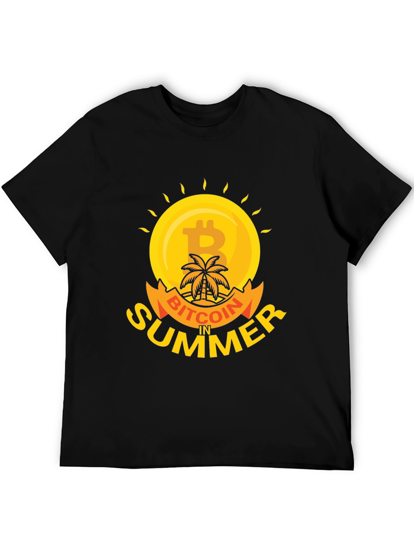 Bitcoin in Summer Black T-Shirt