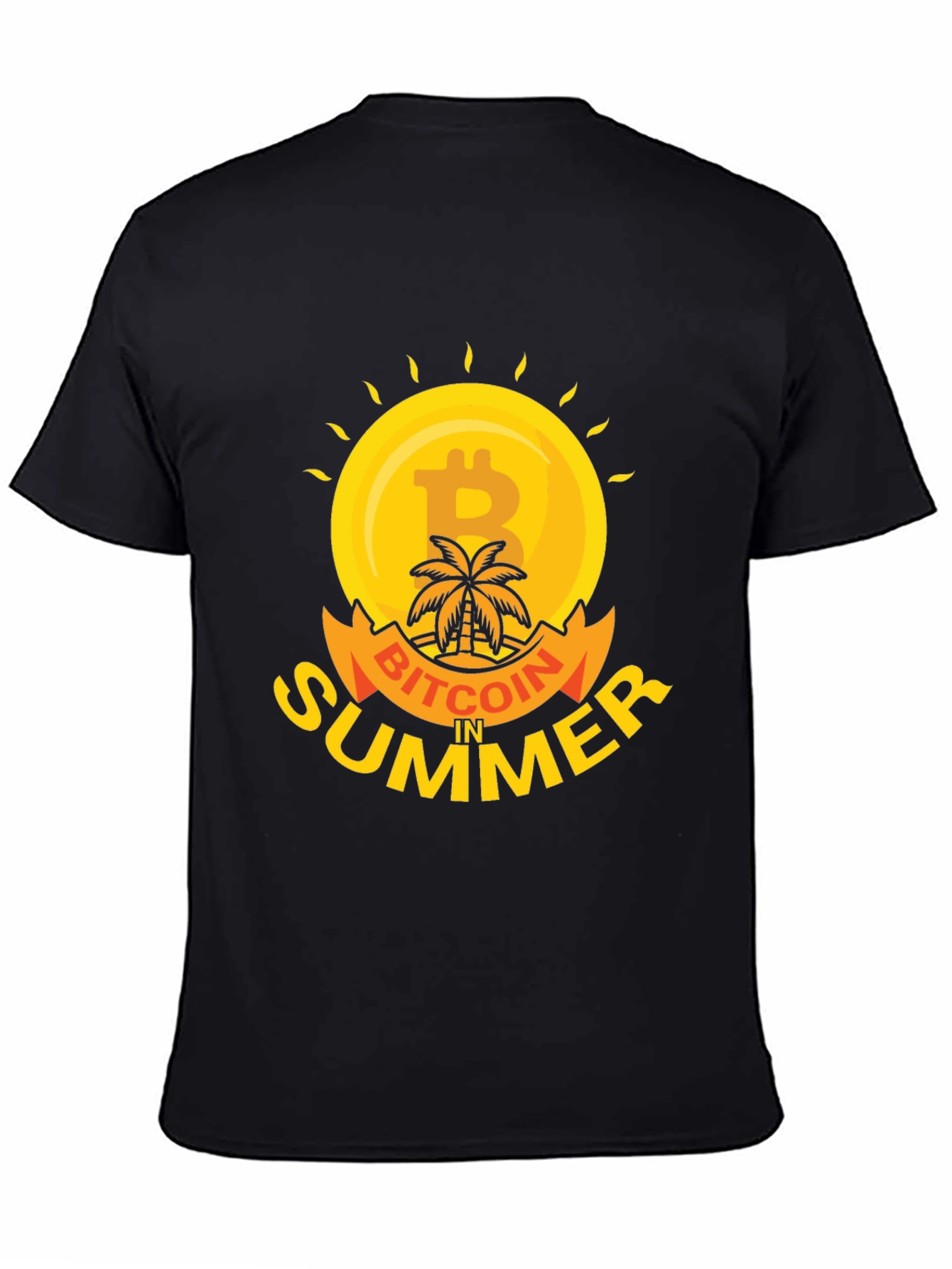 Bitcoin in Summer Black T-Shirt
