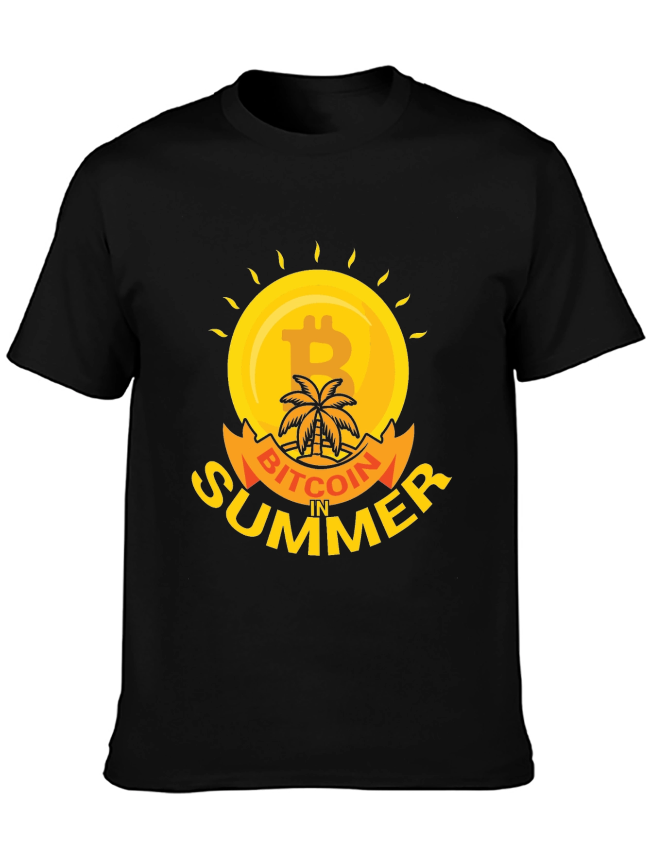 Bitcoin in Summer Black T-Shirt