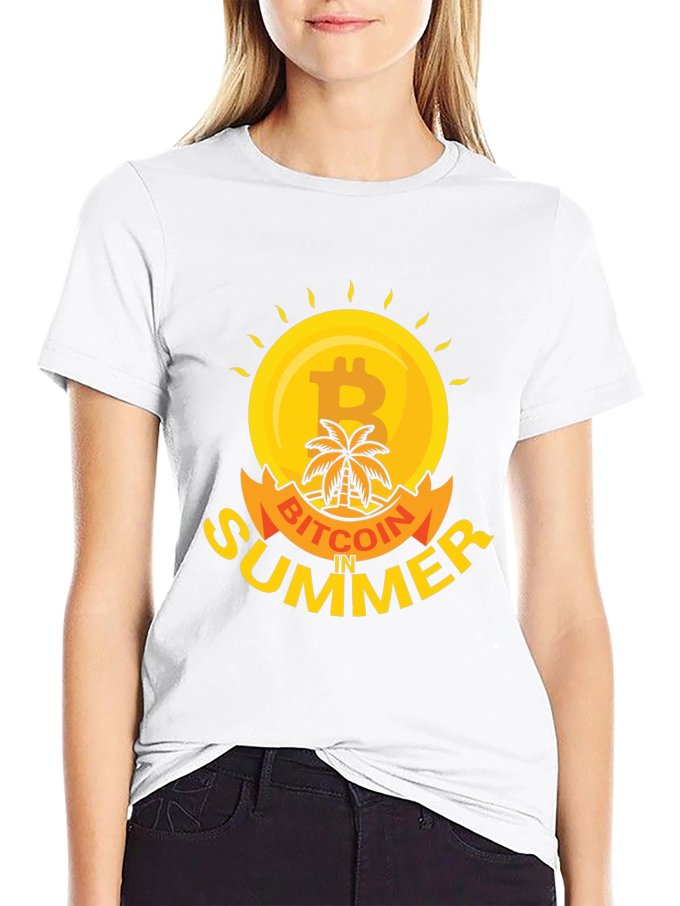 Bitcoin in Summer Black T-Shirt