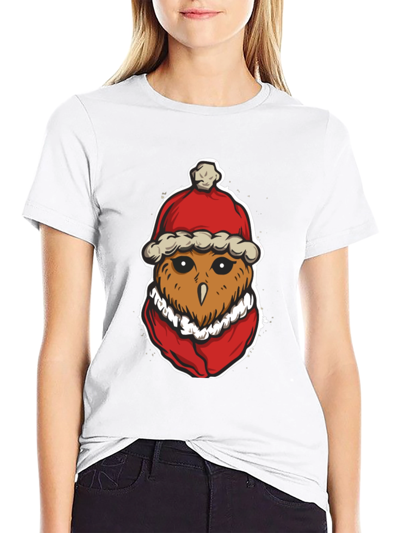Festive Owl T-Shirt: Holiday Cheer