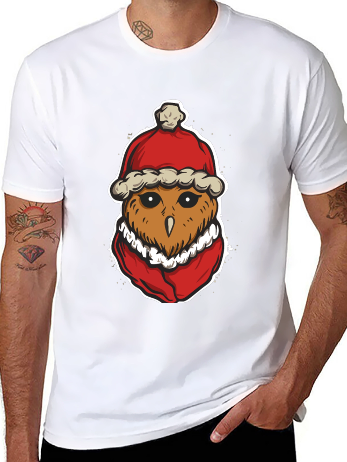 Festive Owl T-Shirt: Holiday Cheer