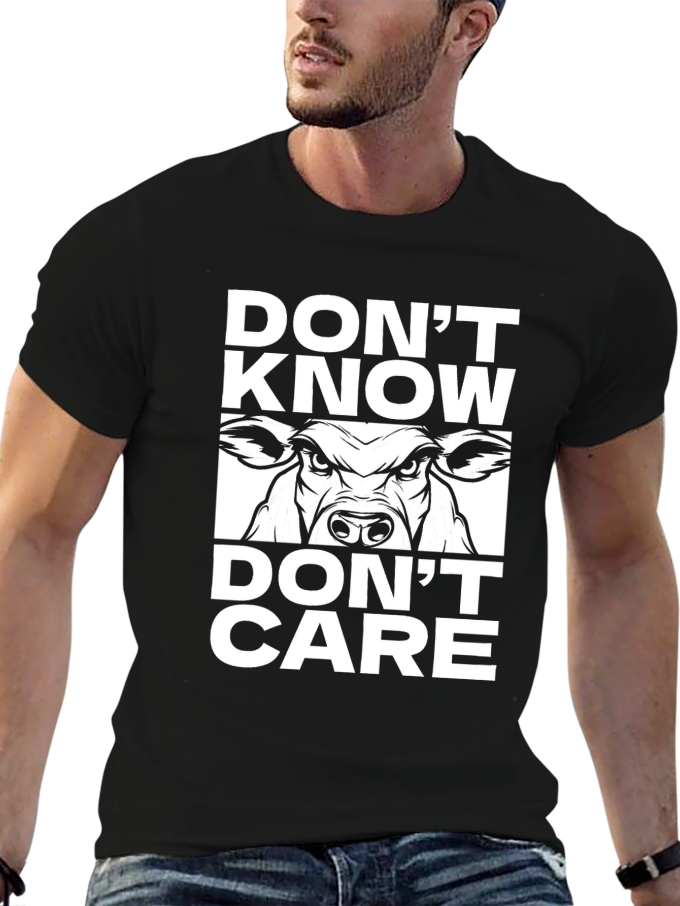 Dont Know Dont Care Cow Graphic Tee
