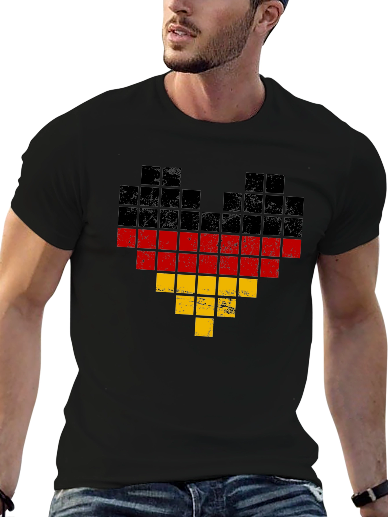 German Flag Heart Pixel Art T-Shirt