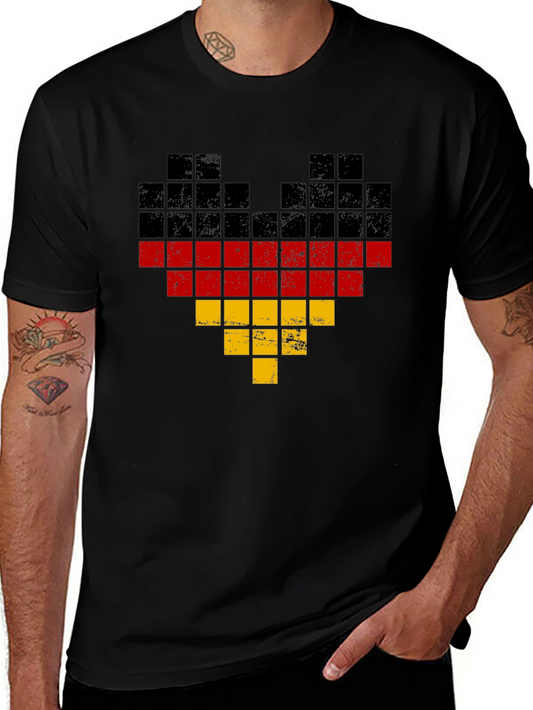German Flag Heart Pixel Art T-Shirt