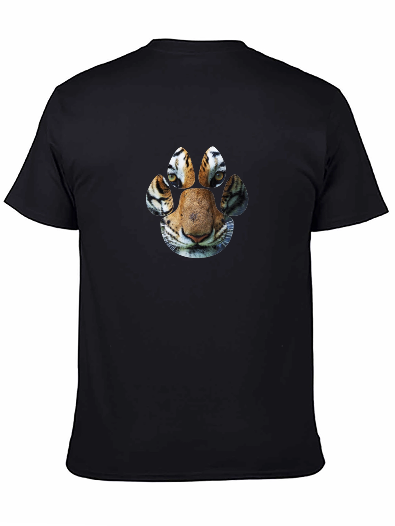 Tiger Paw Print Graphic Black T-Shirt