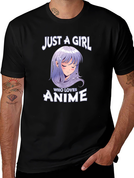 Just A Girl Who Loves Anime Black T-Shirt