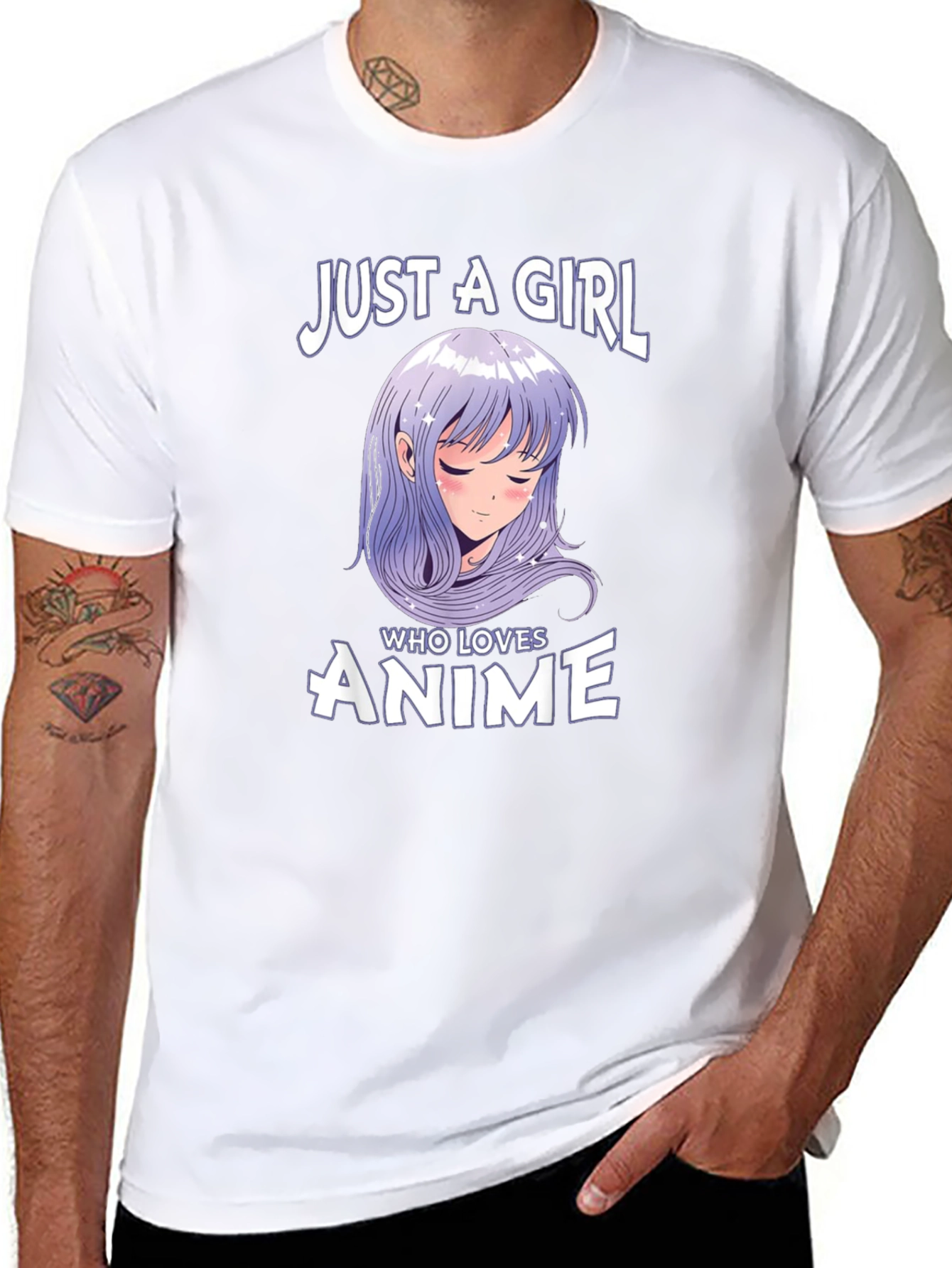 Just A Girl Who Loves Anime Black T-Shirt