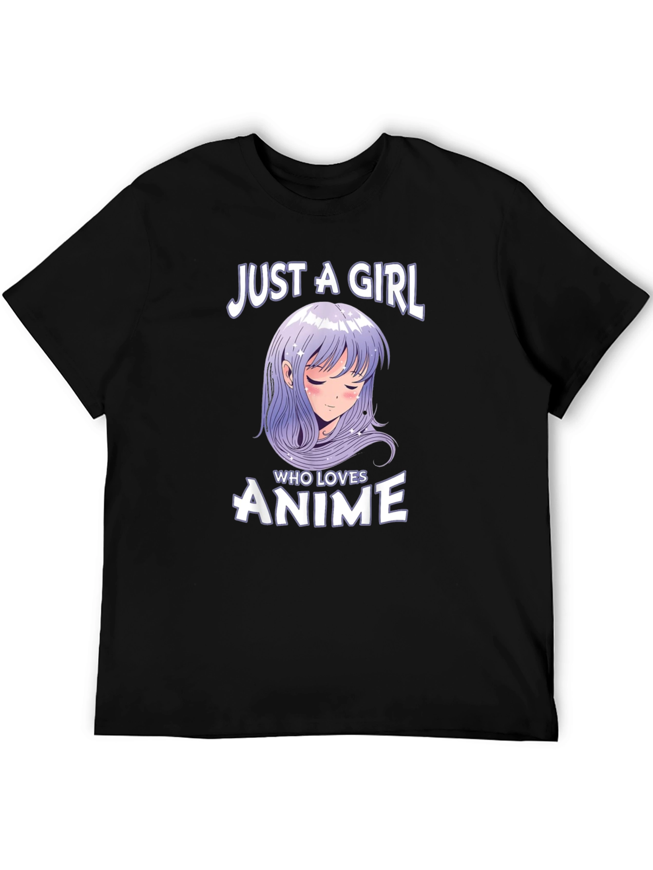 Just A Girl Who Loves Anime Black T-Shirt