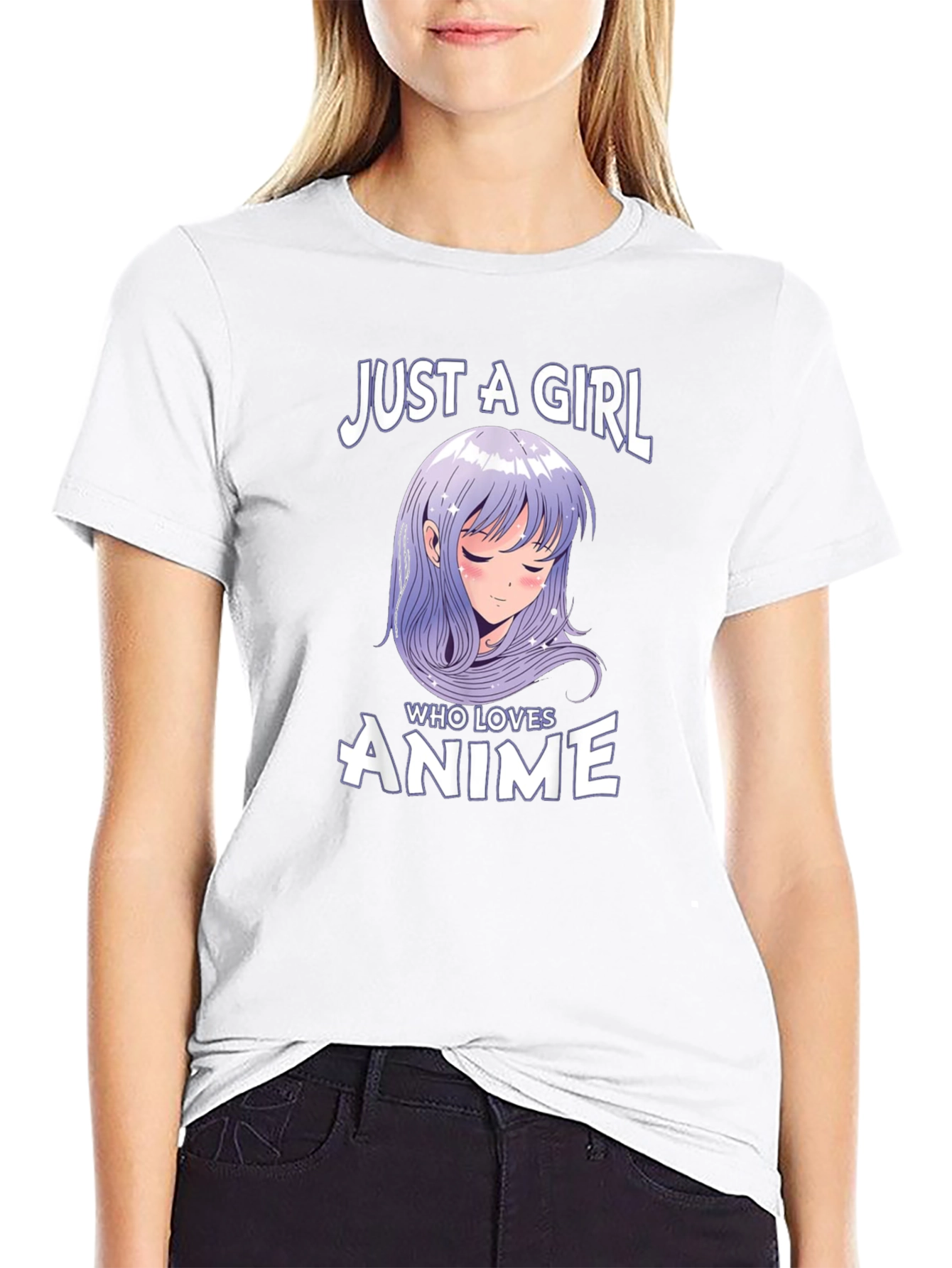 Just A Girl Who Loves Anime Black T-Shirt