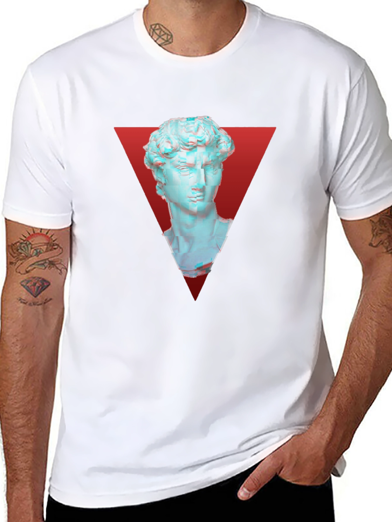 David Statue Graphic Tee - Modern Artistic Style