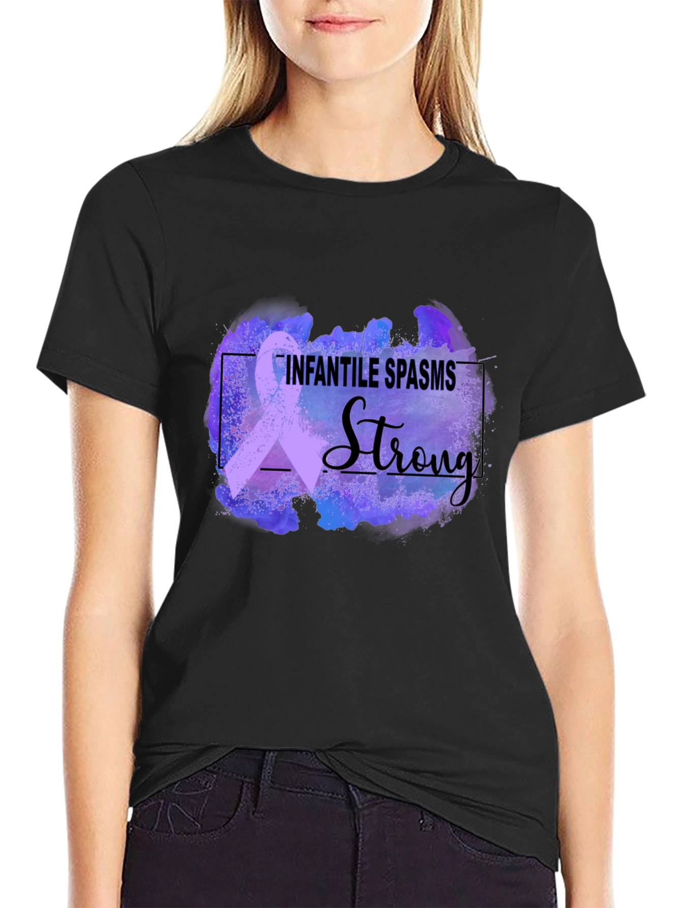 Infantile Spasms Awareness T-Shirt - Strong Ribbon Design