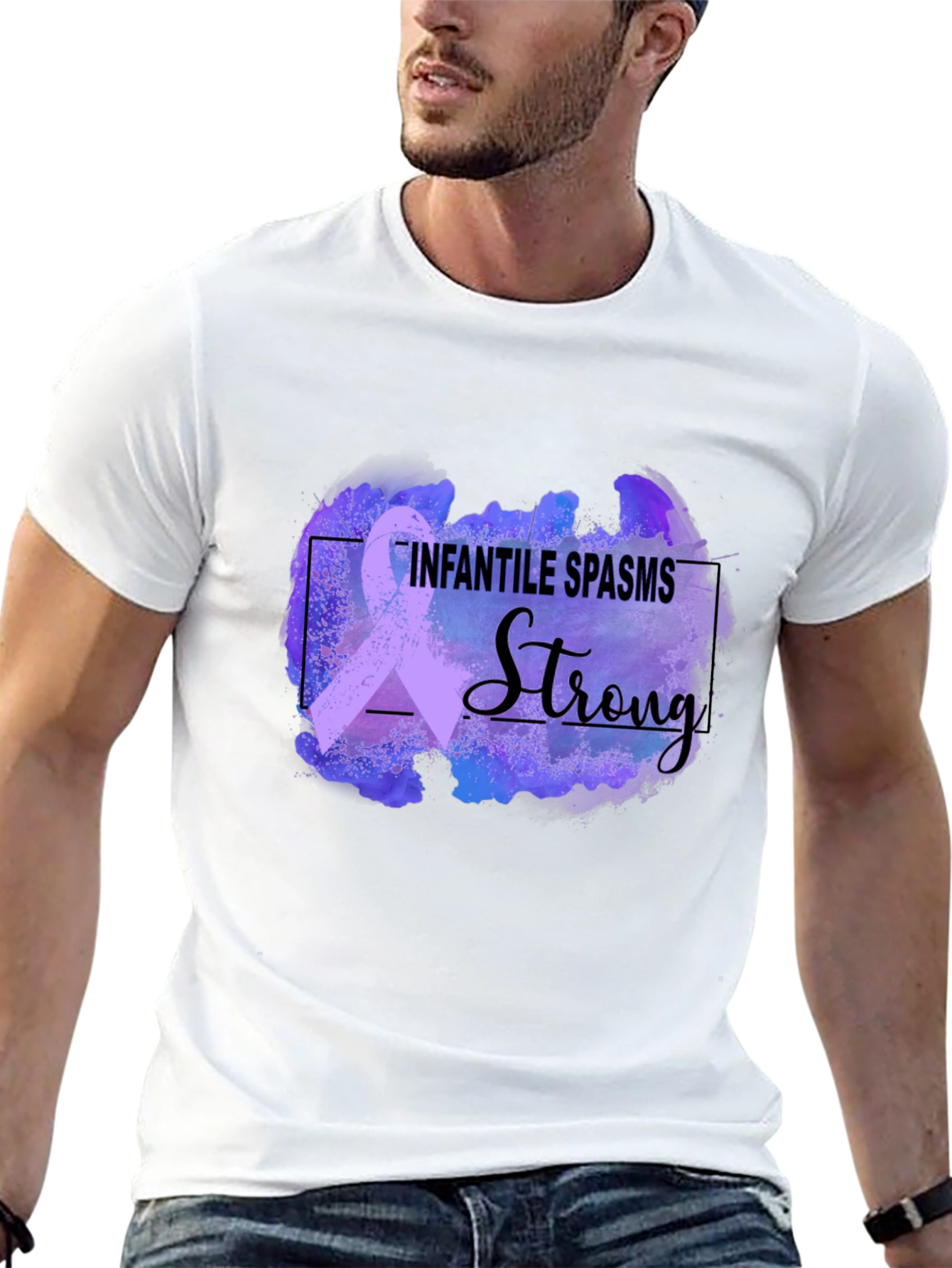 Infantile Spasms Awareness T-Shirt - Strong Ribbon Design