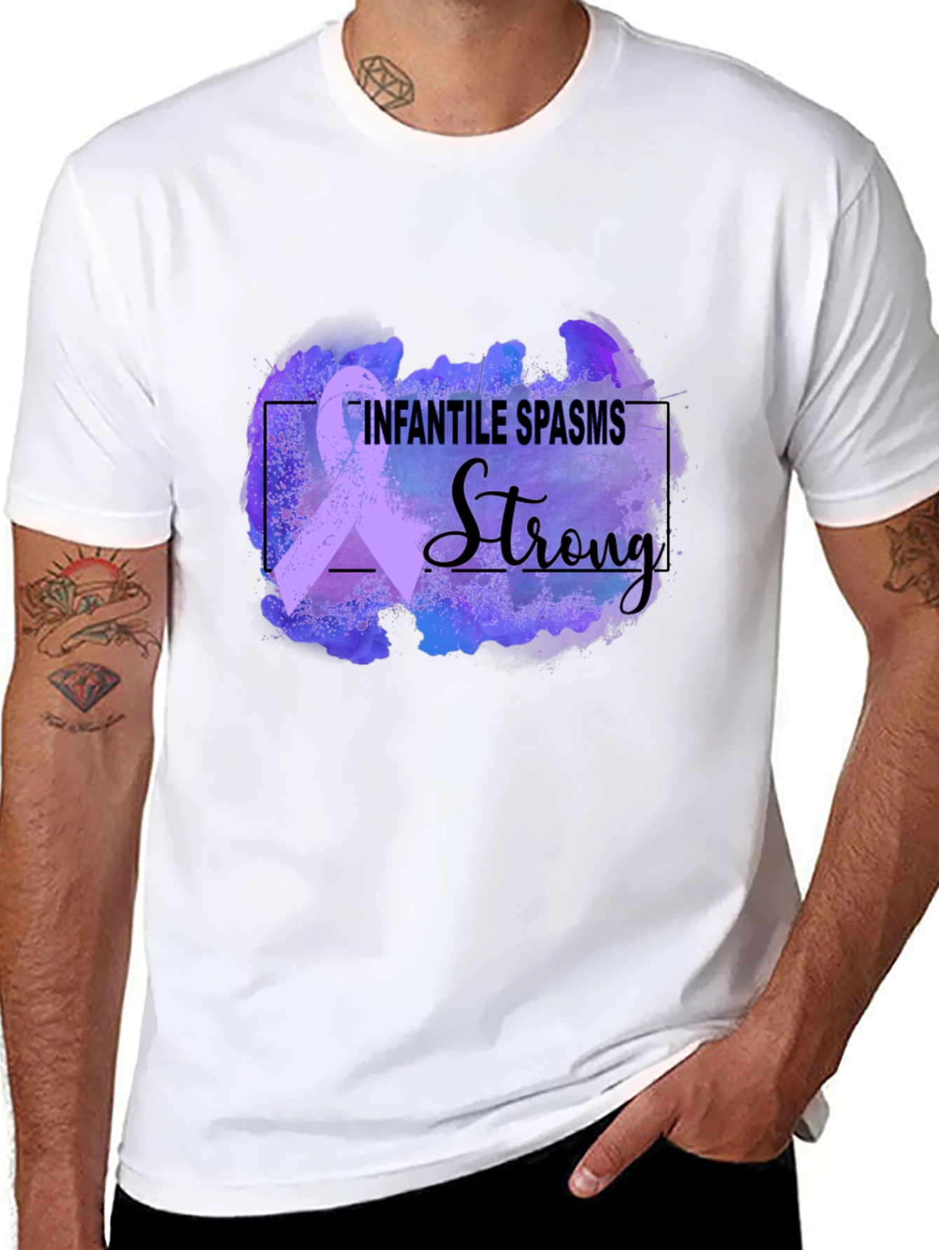 Infantile Spasms Awareness T-Shirt - Strong Ribbon Design