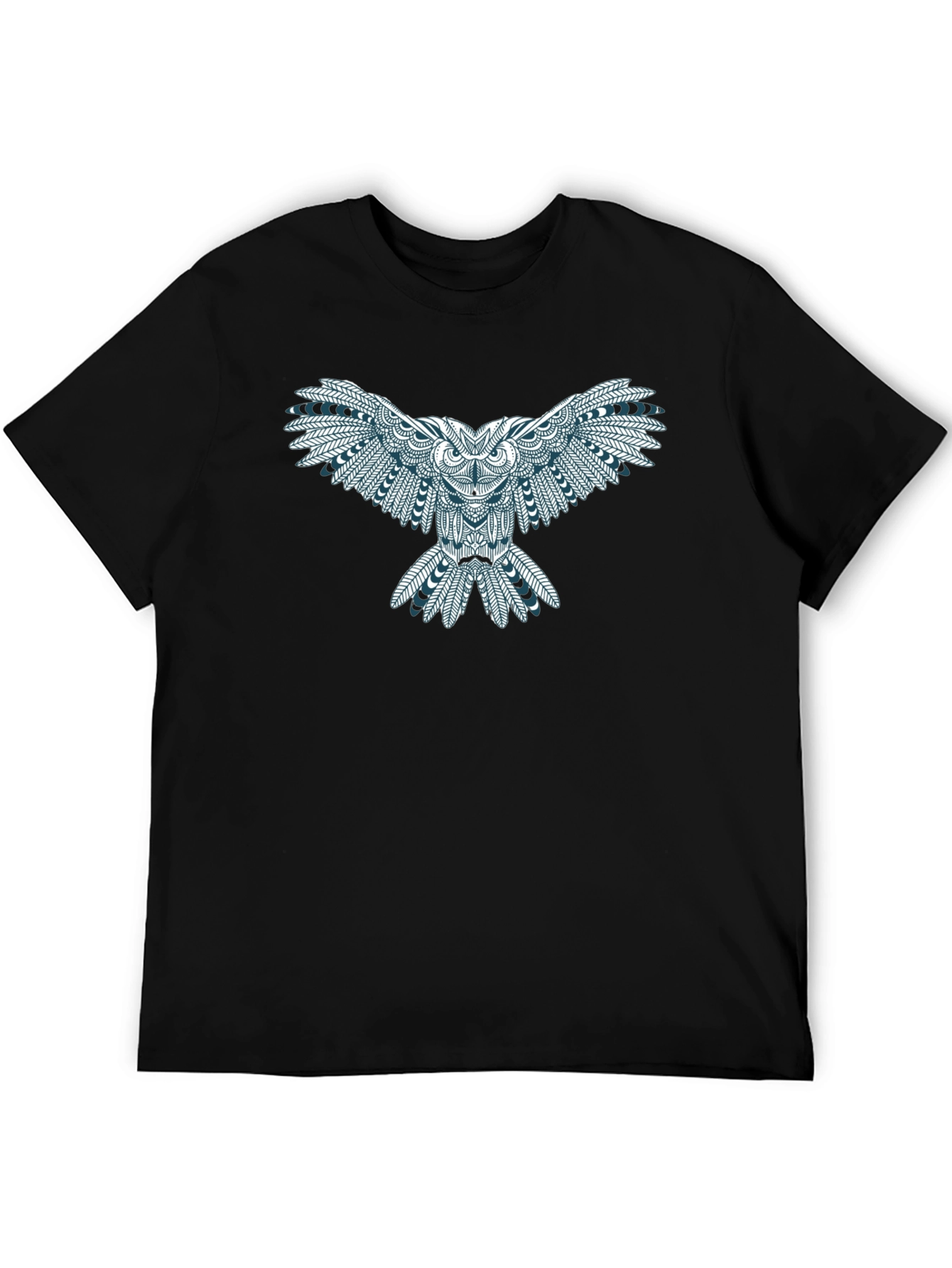 Owl Graphic Print Tee - Black