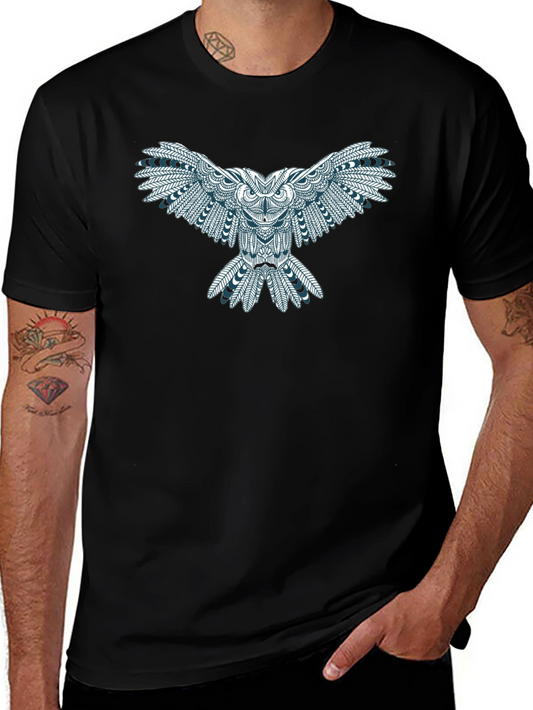 Owl Graphic Print Tee - Black