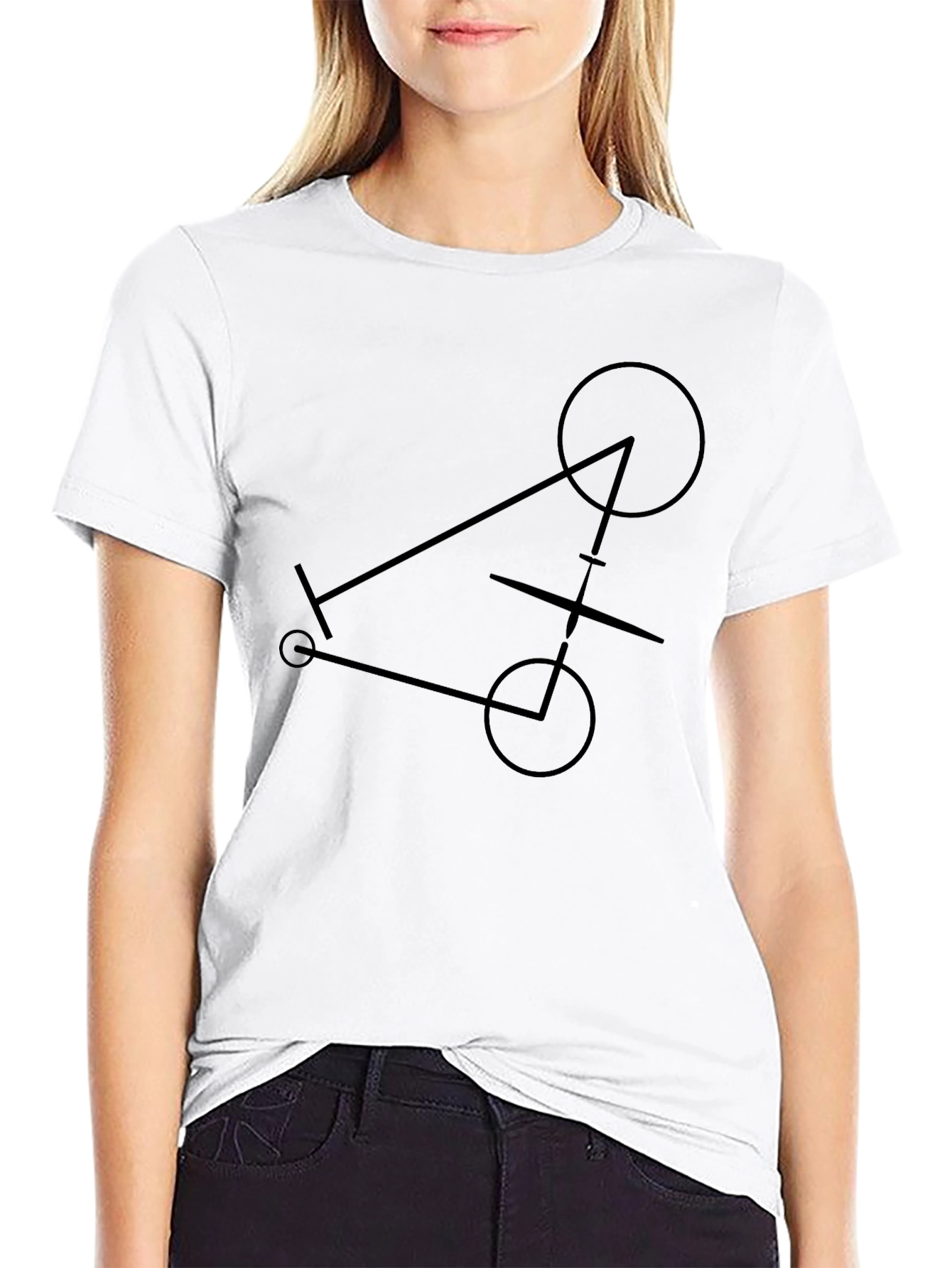 Abstract Geometric Graphic Tee - Black