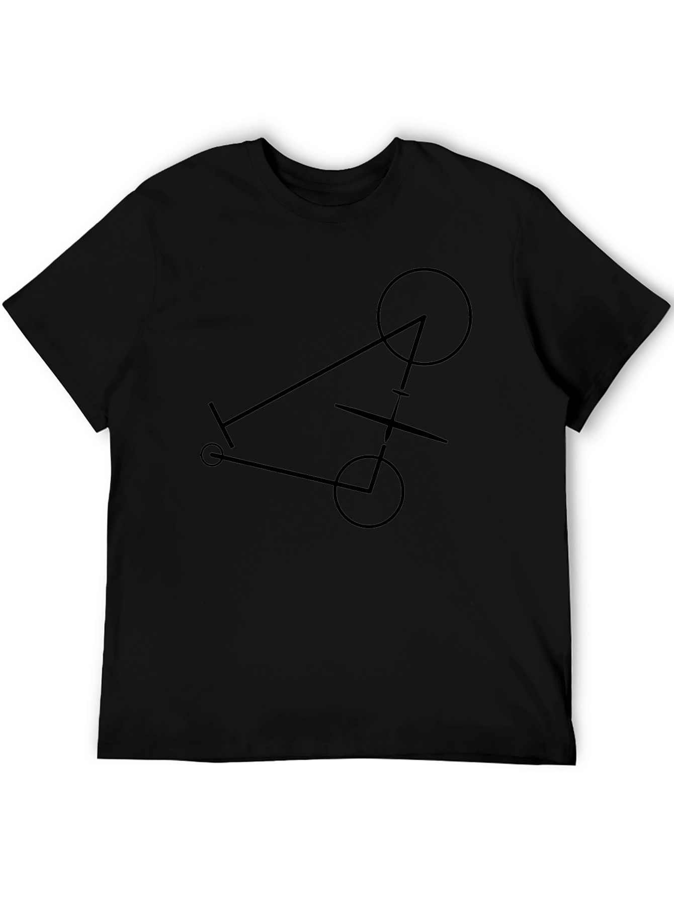 Abstract Geometric Graphic Tee - Black