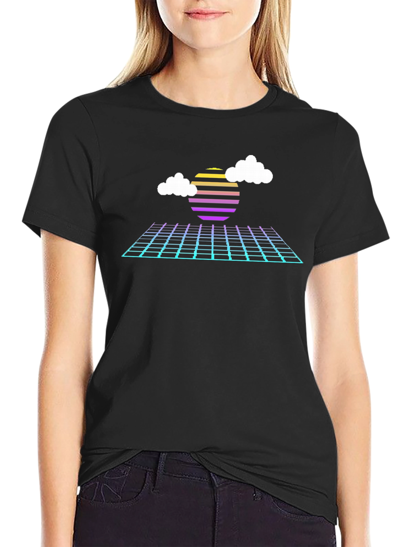 Retro Sunset Grid T-Shirt