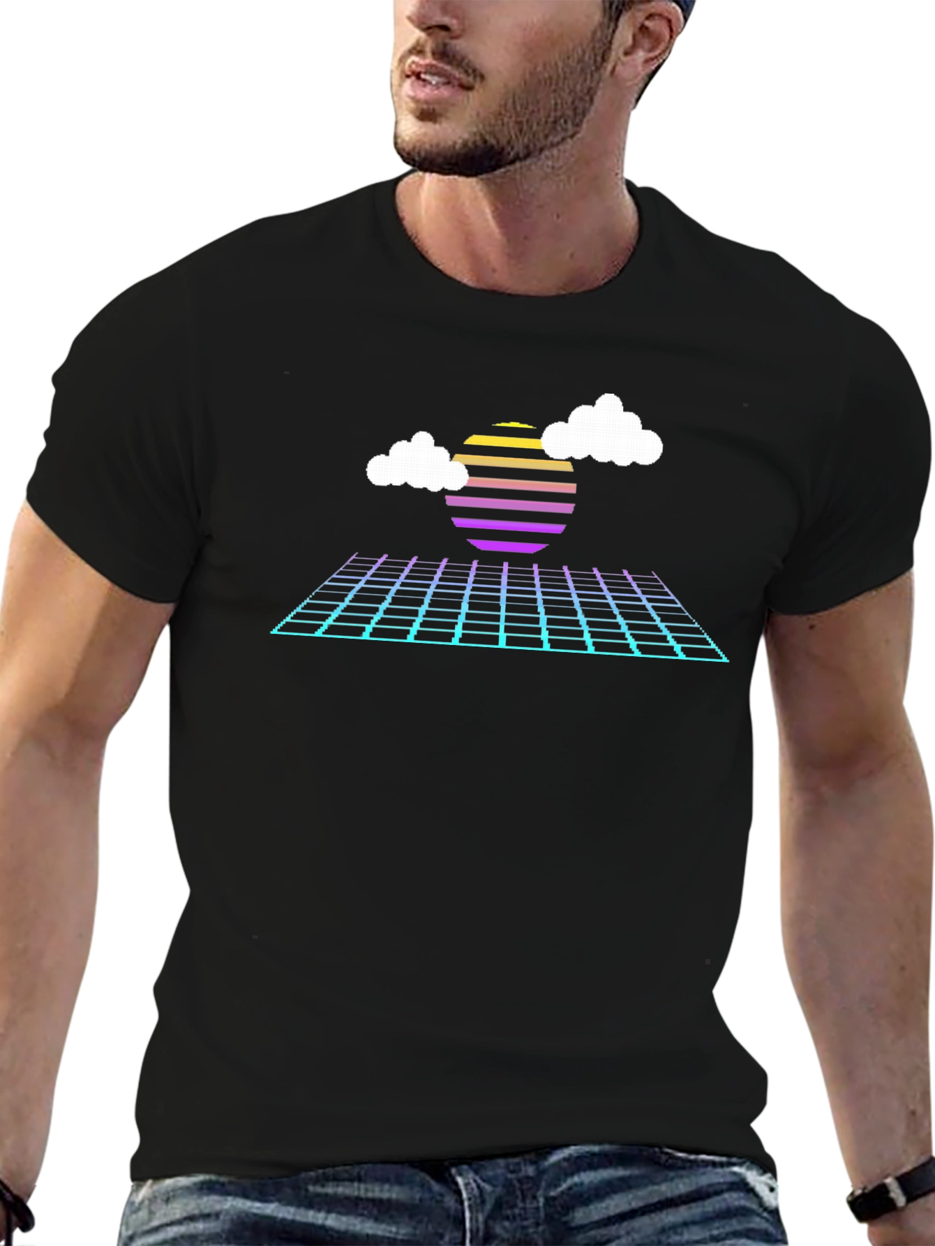Retro Sunset Grid T-Shirt